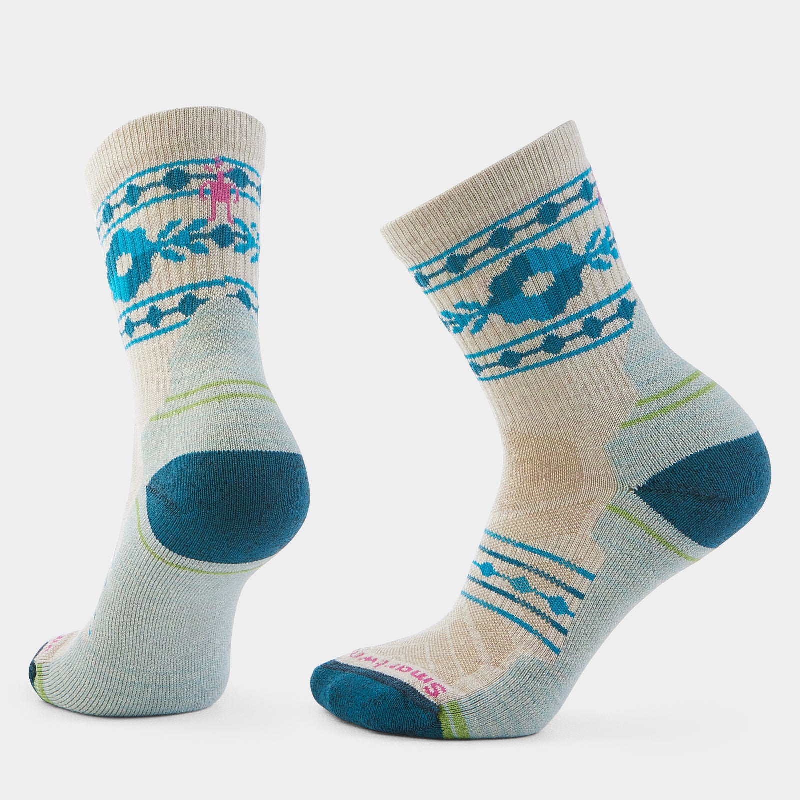 Smartwool Hike Light Cushion Retro Floral Mid Crew Socks Smartwool Hike Light Cushion Retro Floral Mid Crew Socks