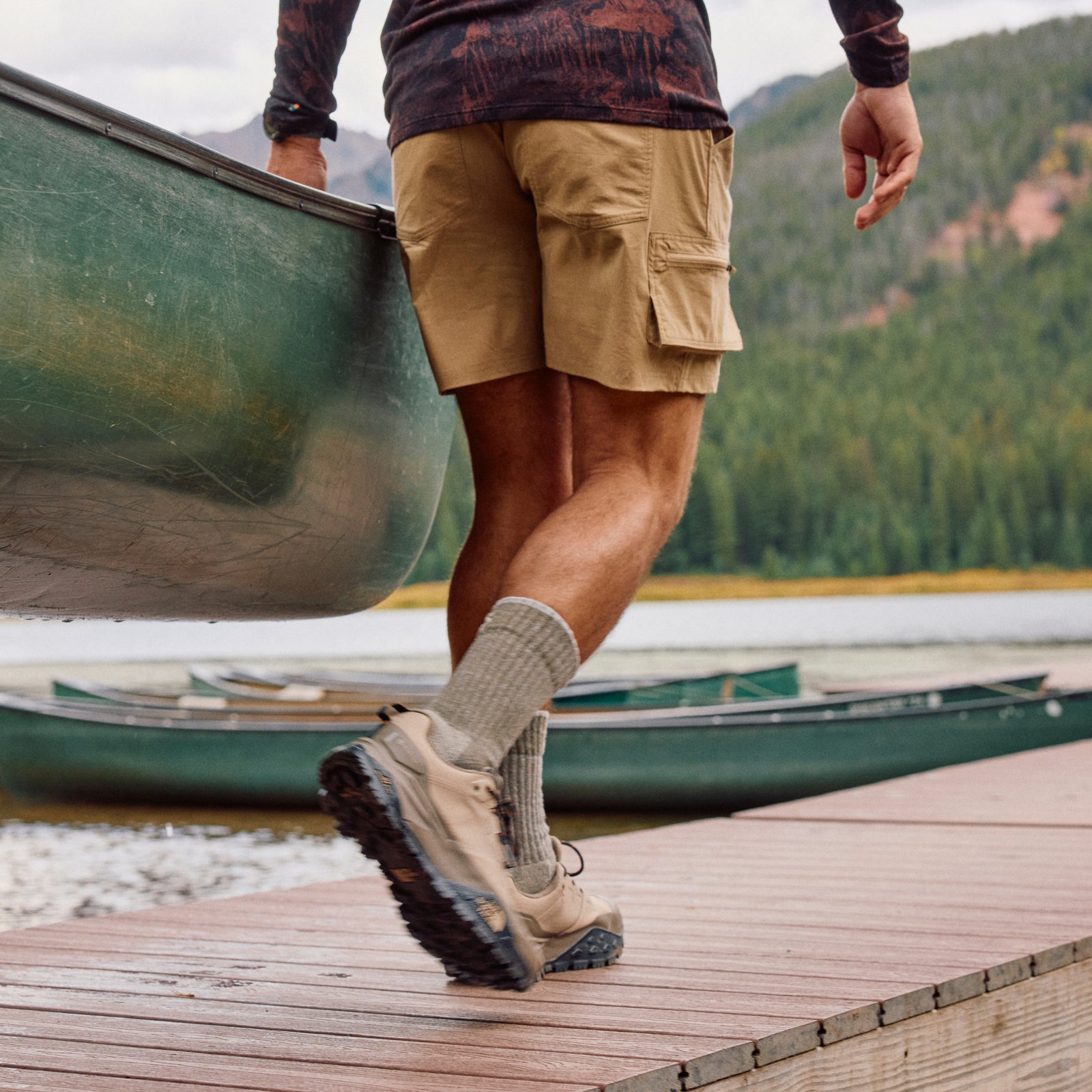 Men's Merino 7" Cargo Hike Short Khaki - ver - 6