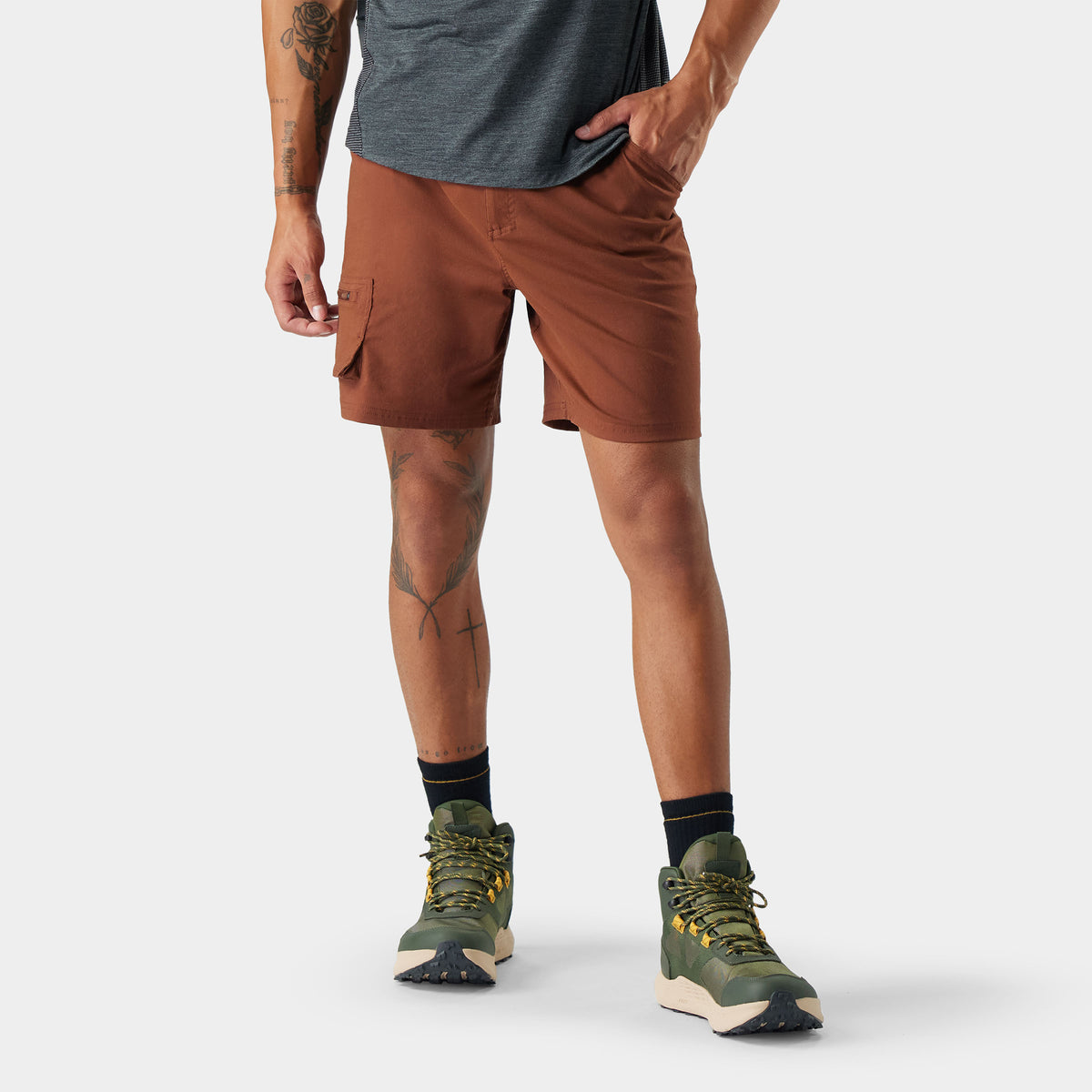 Men's Merino 7" Cargo Hike Short Sable Brown - 1