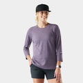 Women's Mountain Bike 3/4 Sleeve Jersey Purple Storm Heather - ver - 1