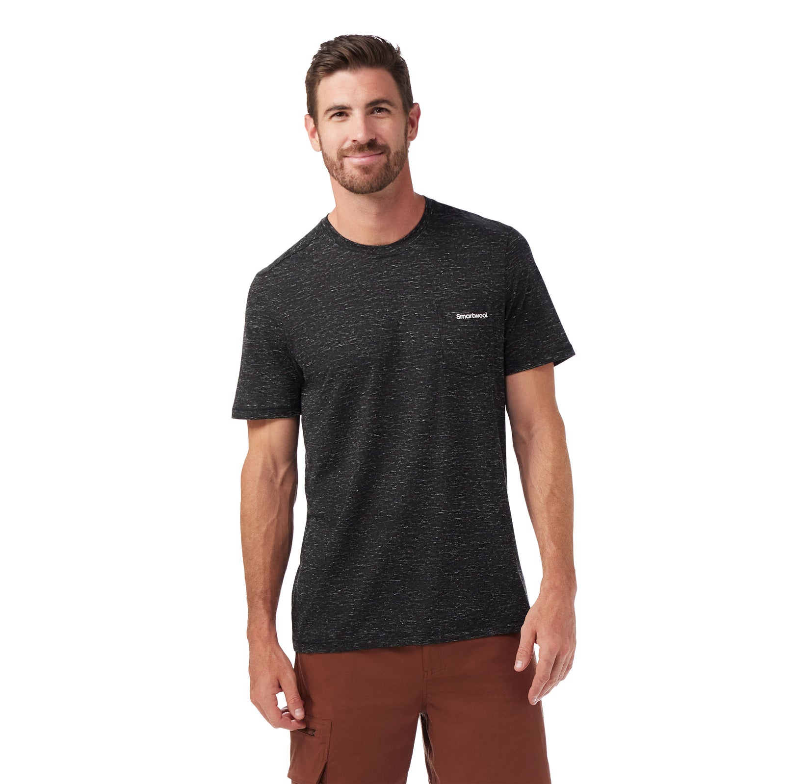 Bear Trail Merino Hemp Blend Short Sleeve Graphic Tee Black Heather - ver - 1