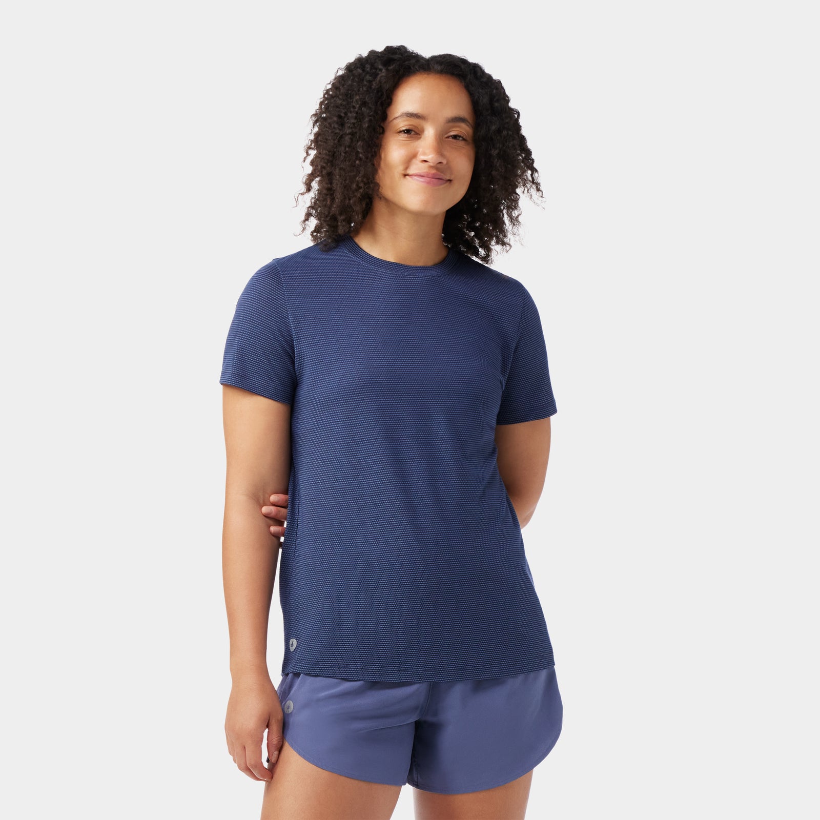 Women's Active Mesh Short Sleeve Nightfall Blue-Deep Navy - ver - 1