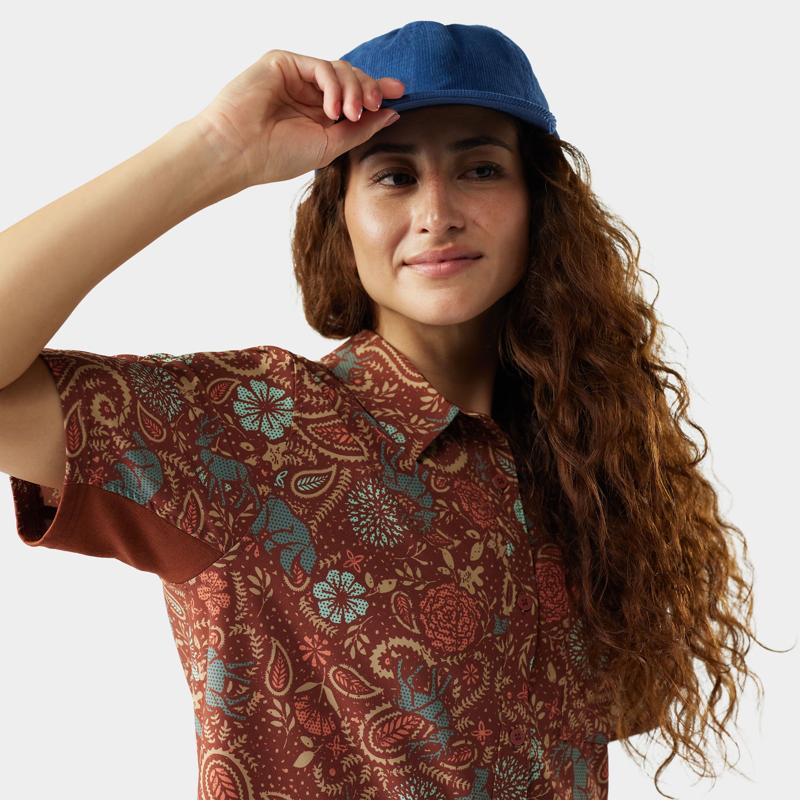 Women’s Everyday Short Sleeve Button Down Multi Floral Party - ver - 3