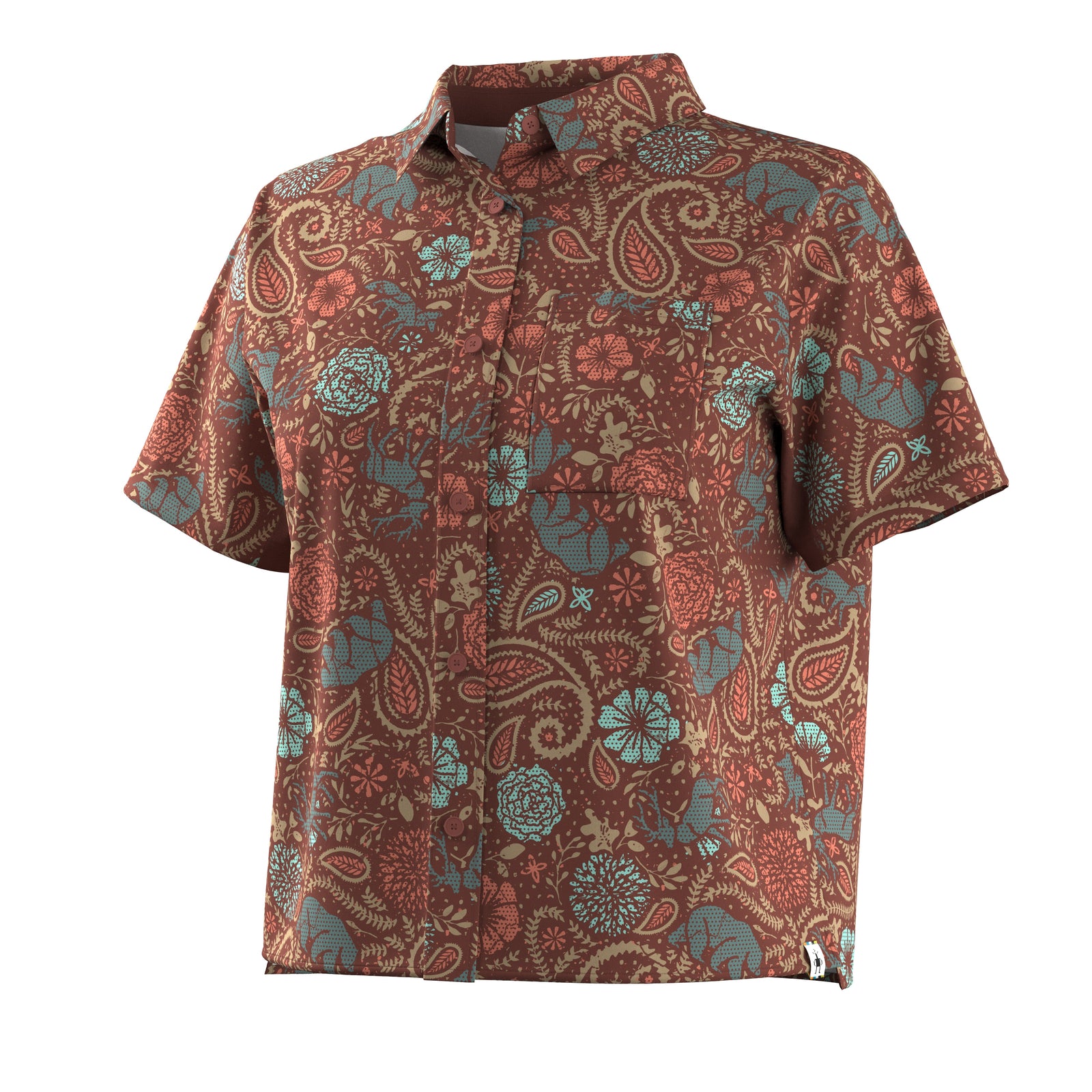Women’s Everyday Short Sleeve Button Down Multi Floral Party - ver - 4
