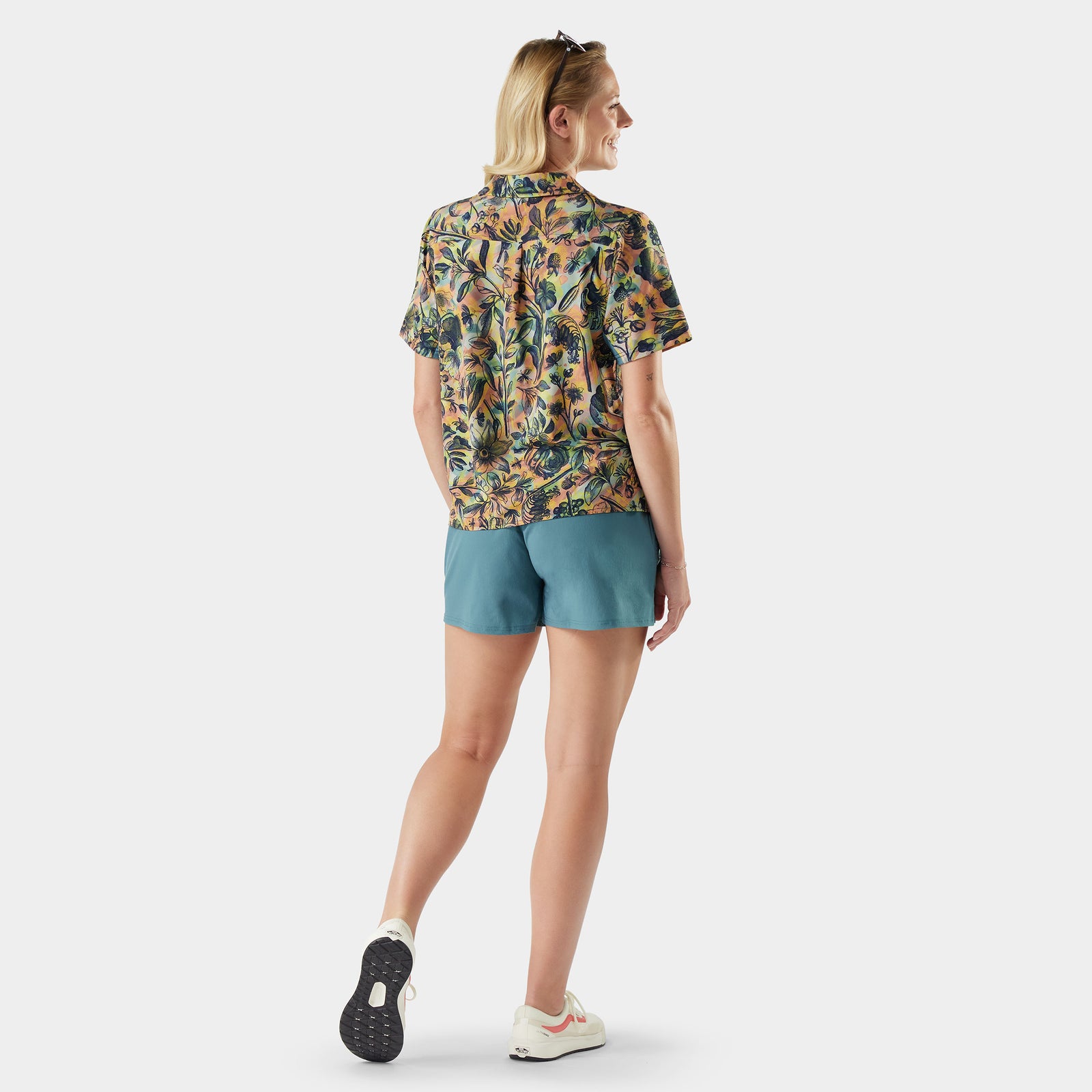 Women’s Everyday Short Sleeve Button Down Multi Floral Party - ver - 2