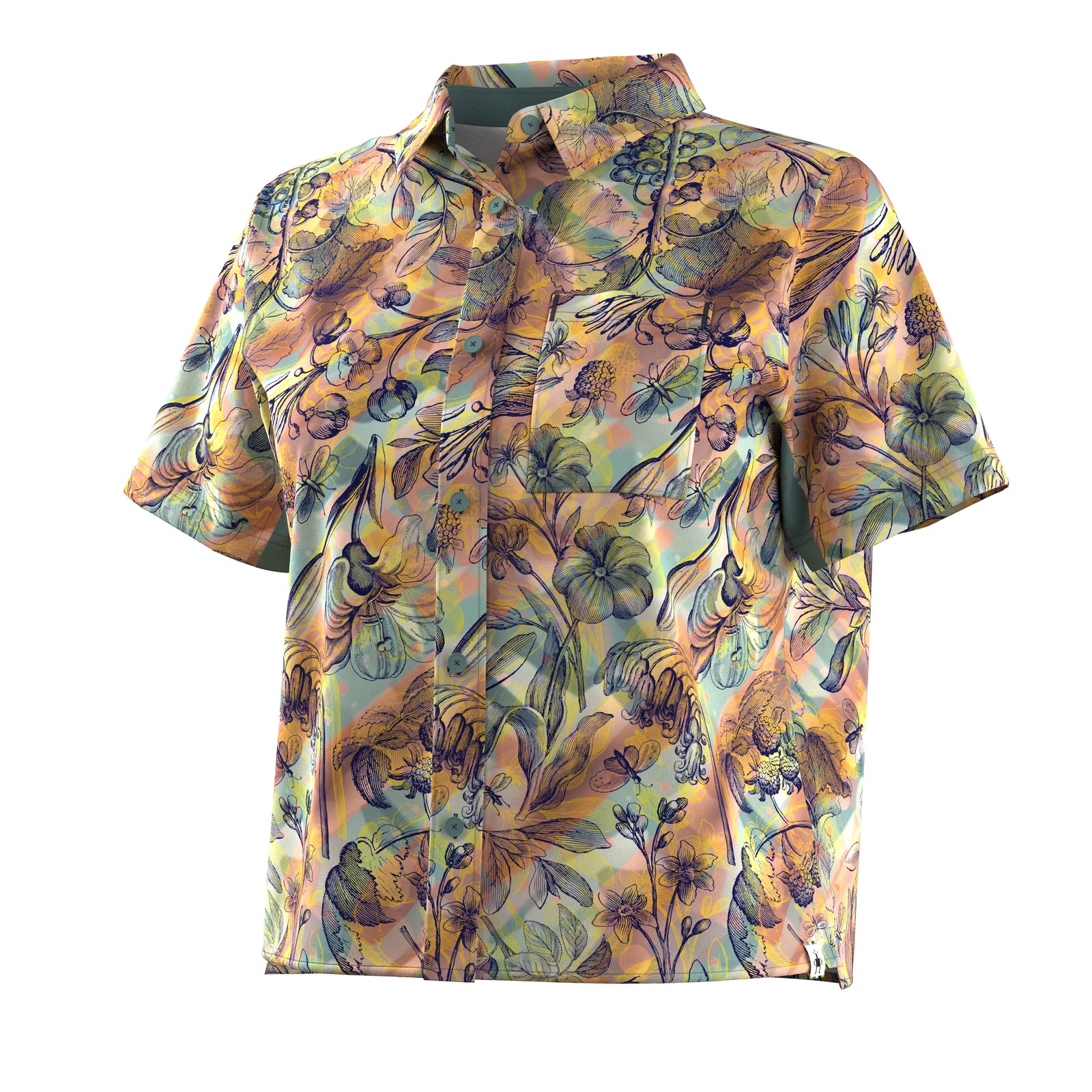 Women’s Everyday Short Sleeve Button Down Multi Floral Party - ver - 4