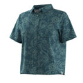 Women’s Everyday Short Sleeve Button Down Twilight Rustic Floral - ver - 4