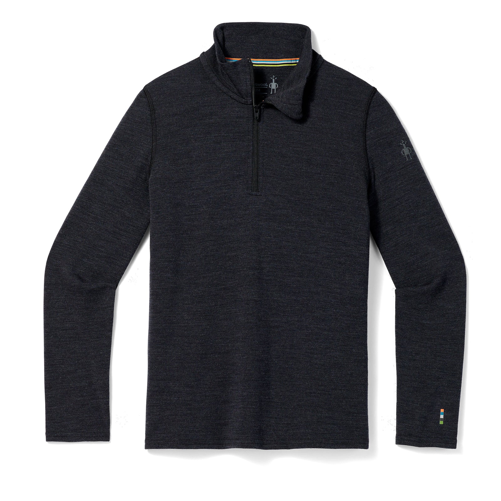 Kids' Classic Thermal Merino Base Layer 1/4 Zip Charcoal Heather - ver - 1