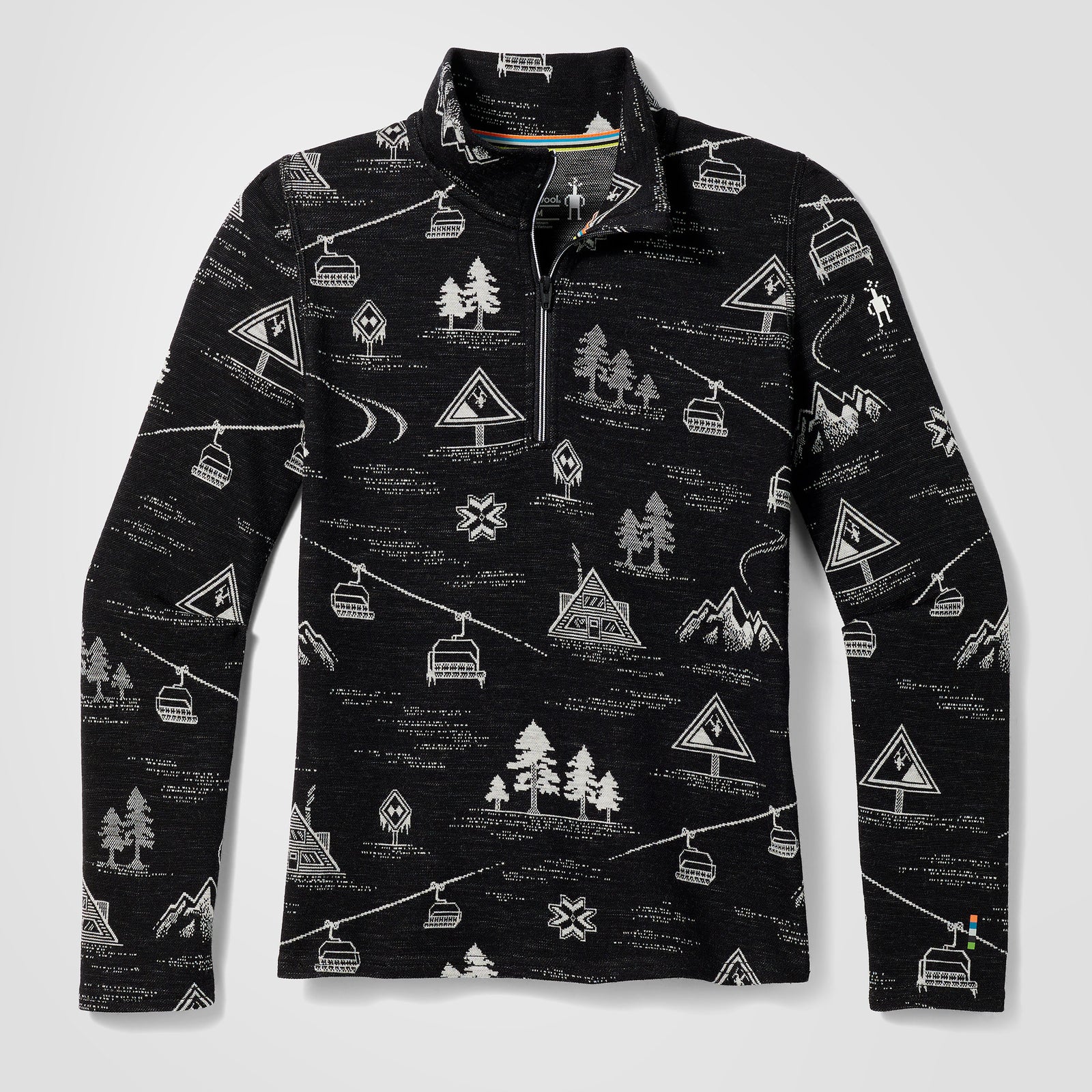 Kids' Classic Thermal Merino Base Layer 1/4 Zip Charcoal Heather - ver - 5
