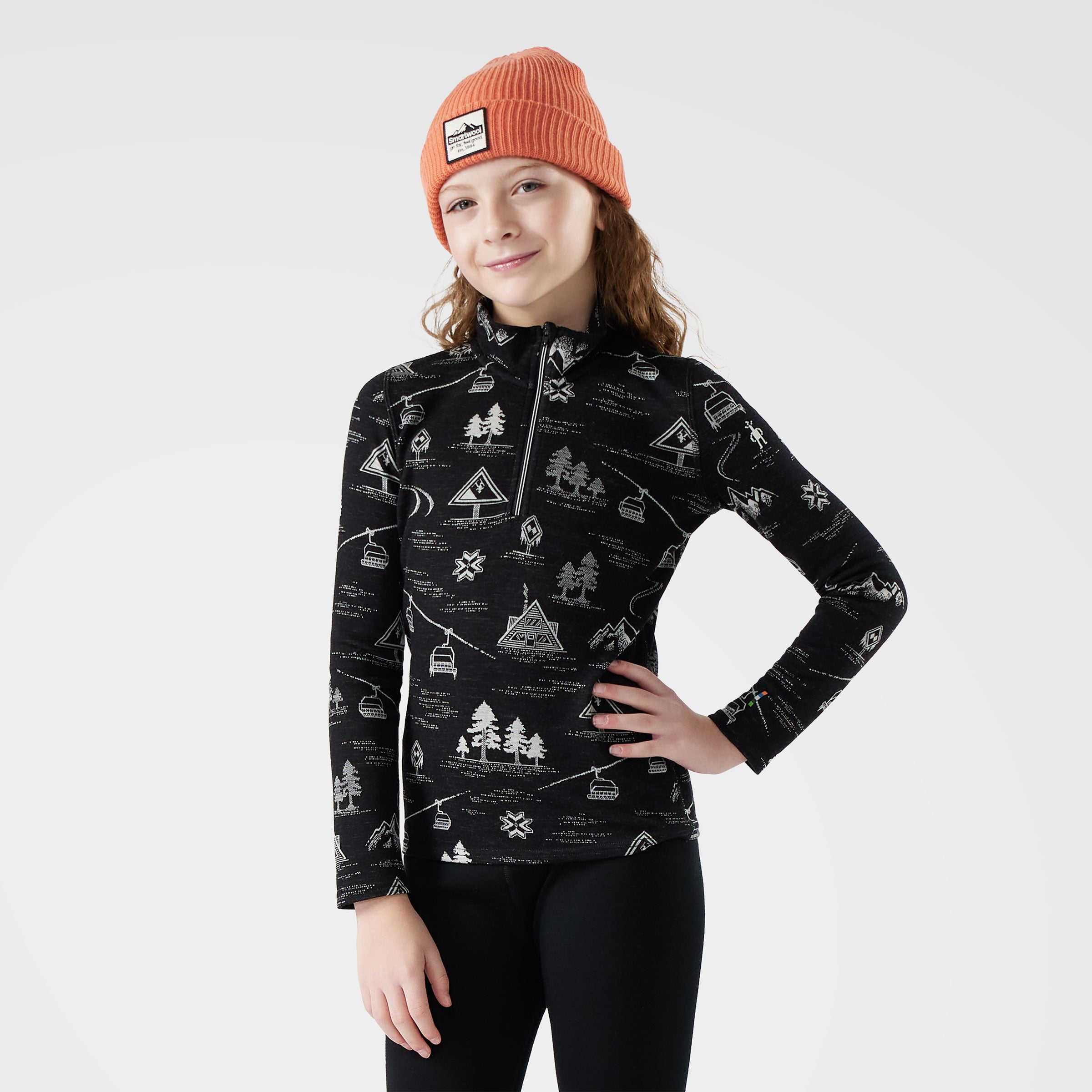 Kids' Classic Thermal Merino Base Layer 1/4 Zip - Charcoal Heather