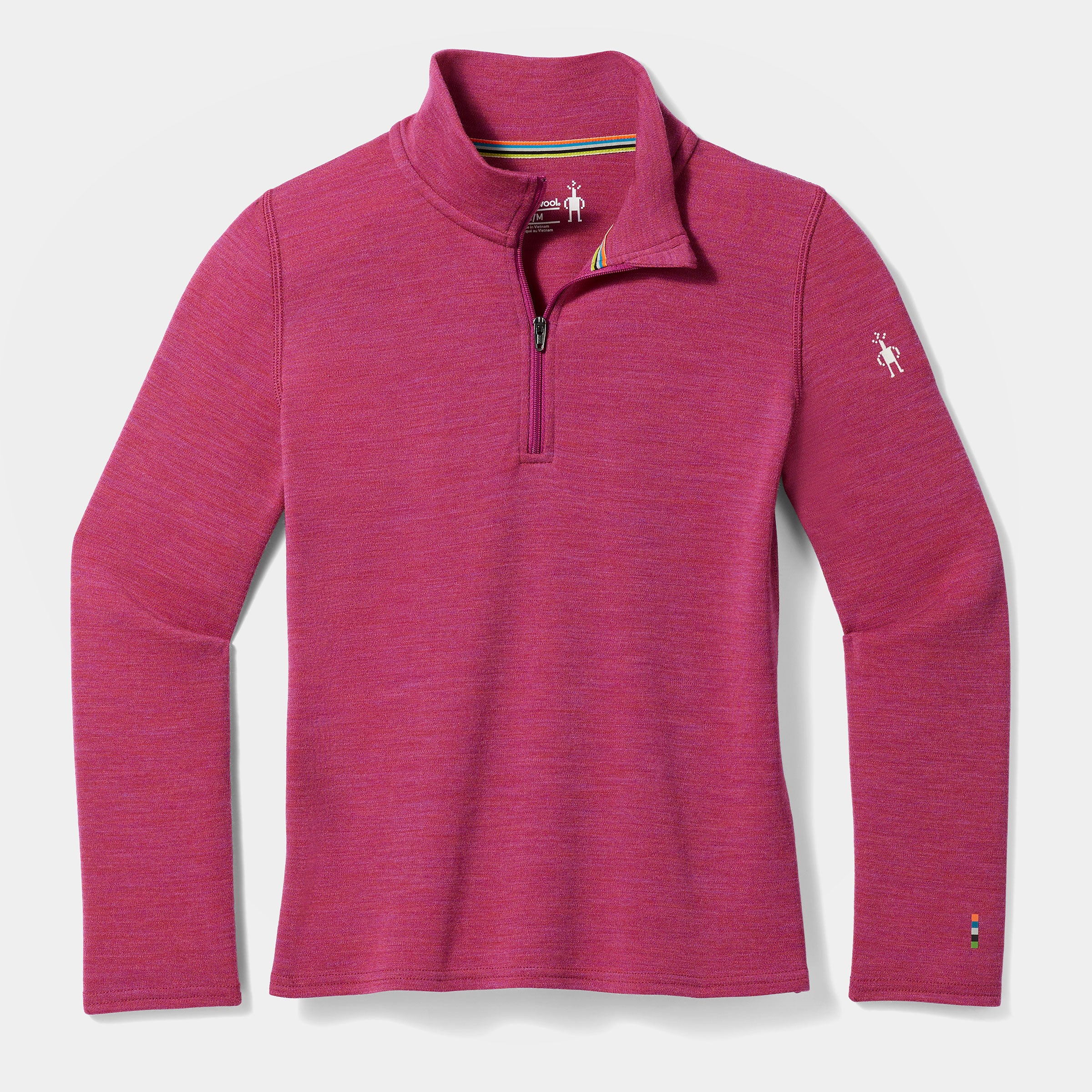 Kids' Classic Thermal Merino Base Layer 1/4 Zip Festive Fuchsia