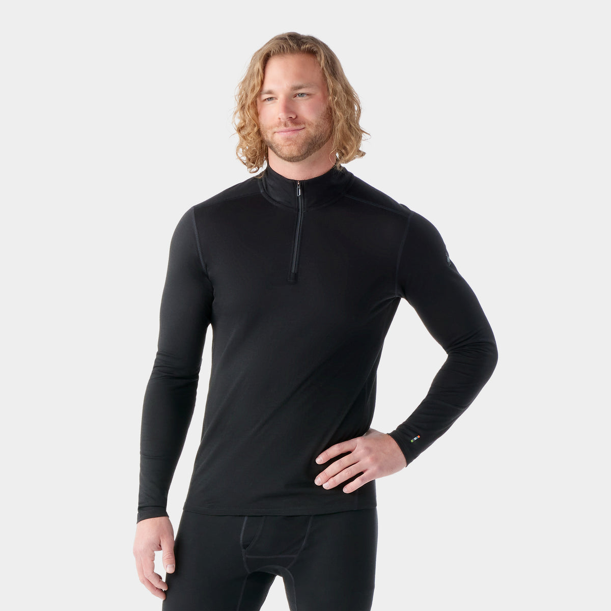 Men's Classic All-Season Merino Base Layer 1/4 Zip Black - 