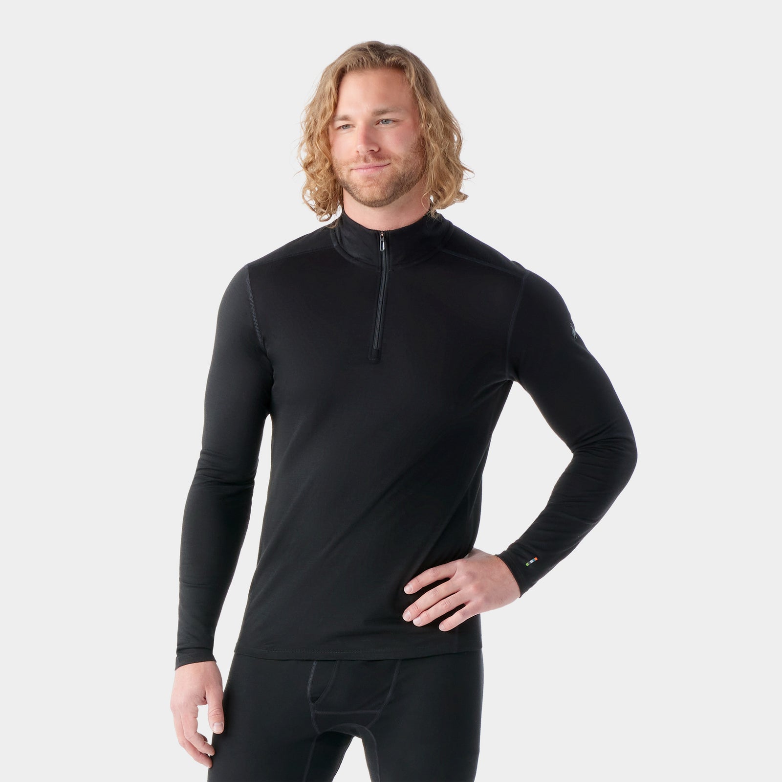 Men's Classic All-Season Merino Base Layer 1/4 Zip Iron Heather - ver - 1