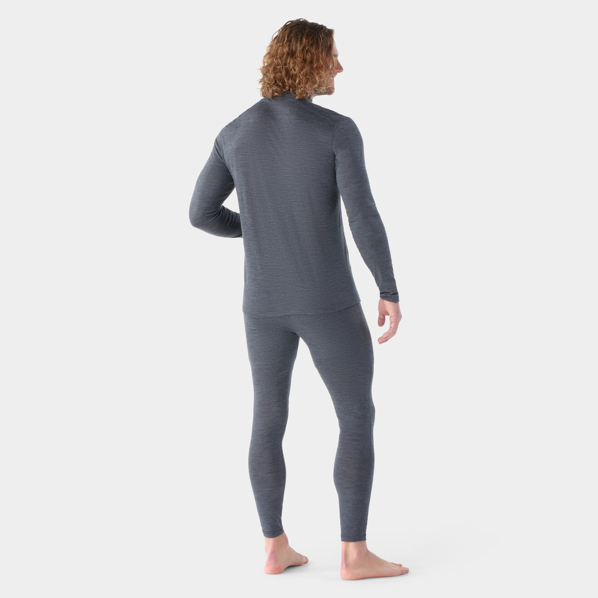 Men's Classic All-Season Merino Base Layer 1/4 Zip Iron Heather - 2