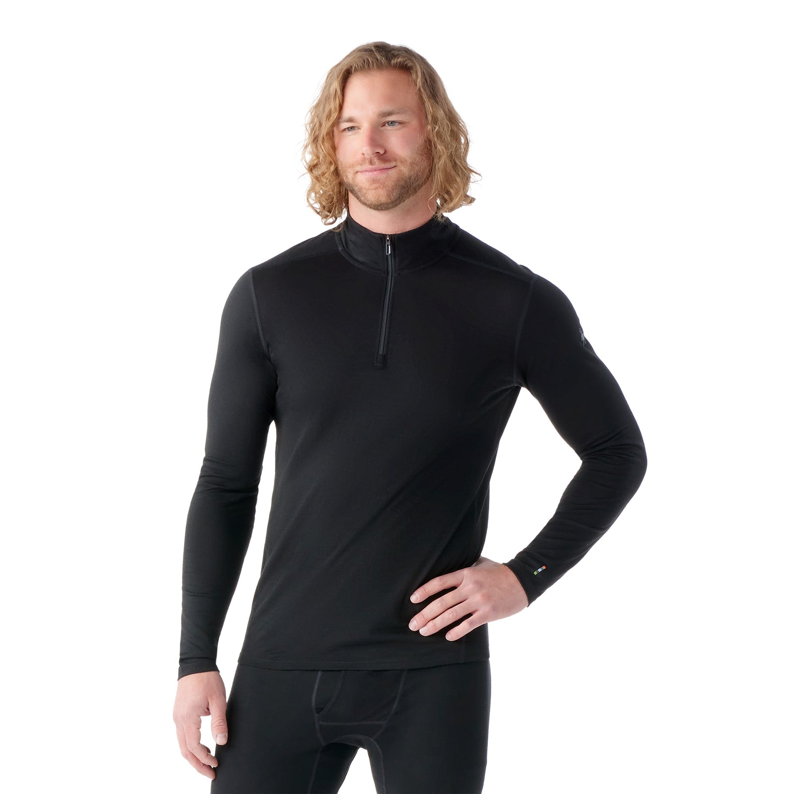 Men's Classic All-Season Merino Base Layer 1/4 Zip Black - ver - 1