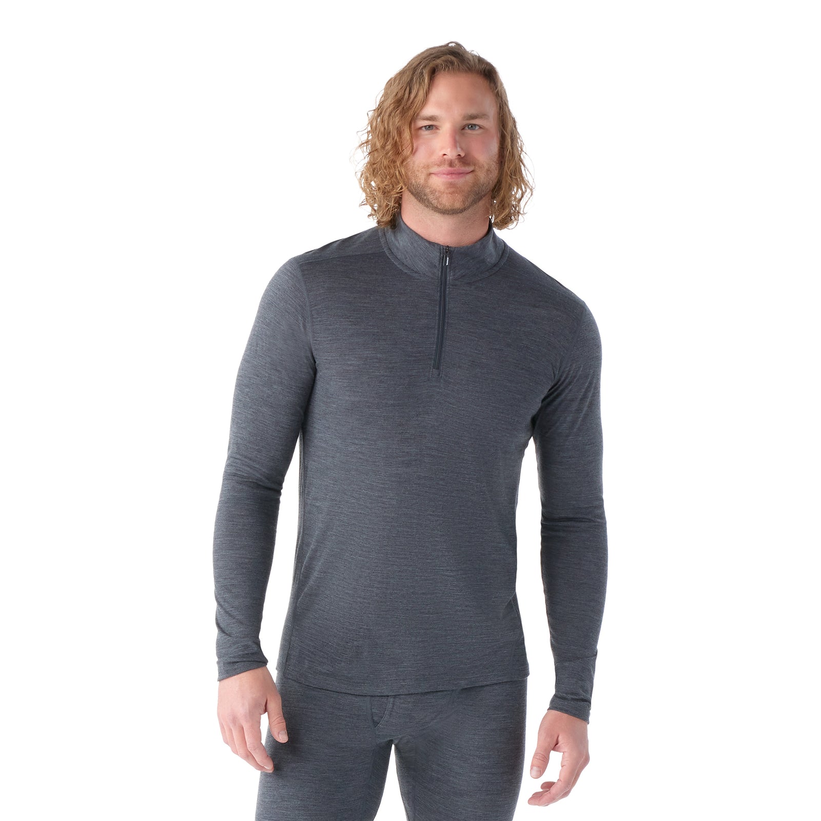 Men's Classic All-Season Merino Base Layer 1/4 Zip Black - ver - 5