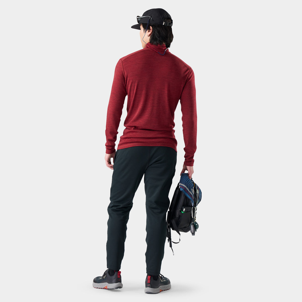 Men's Classic Thermal Merino Base Layer 1/4 Zip Currant Heather - 2