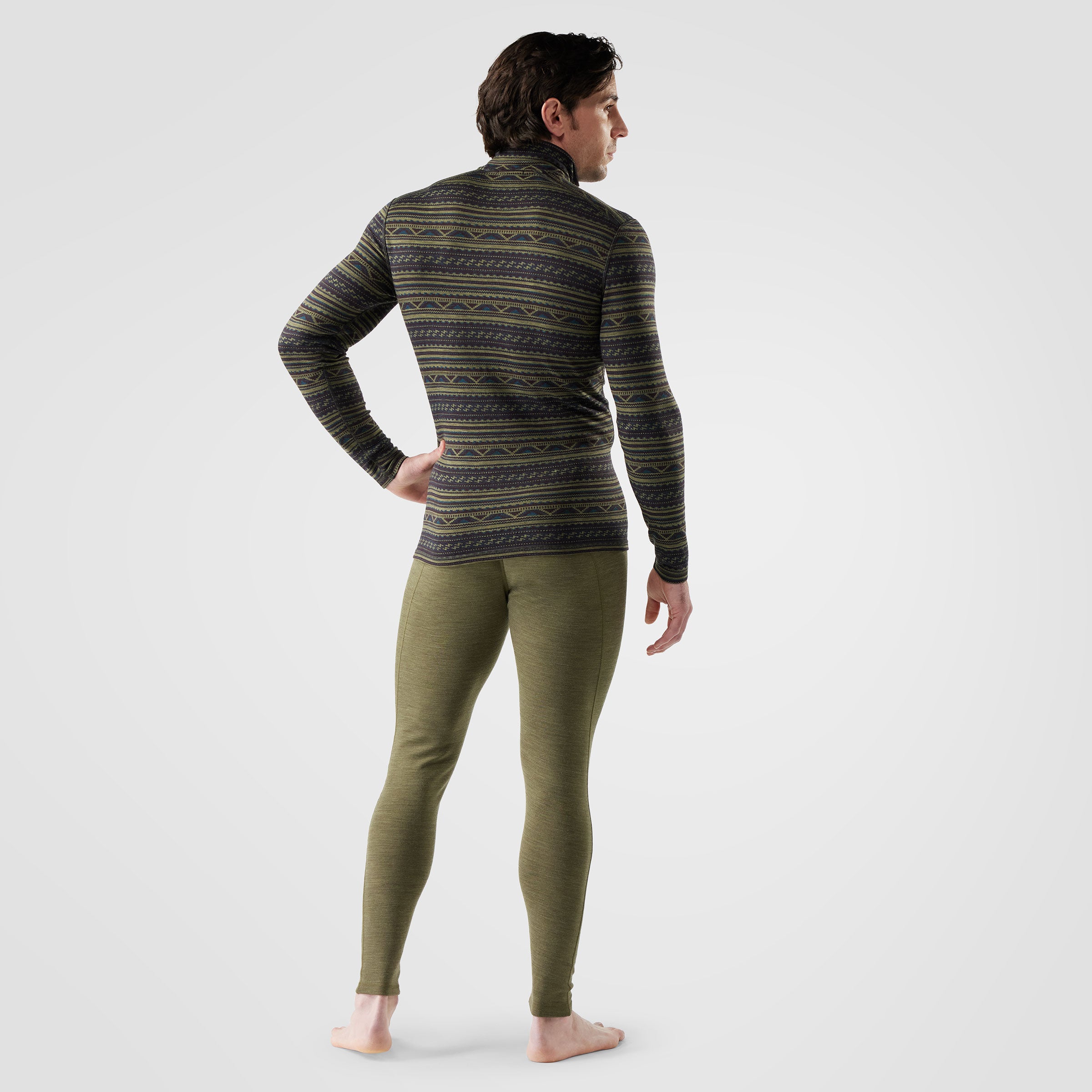 Men's Classic Thermal Merino Base Layer 1/4 Zip - Winter Moss
