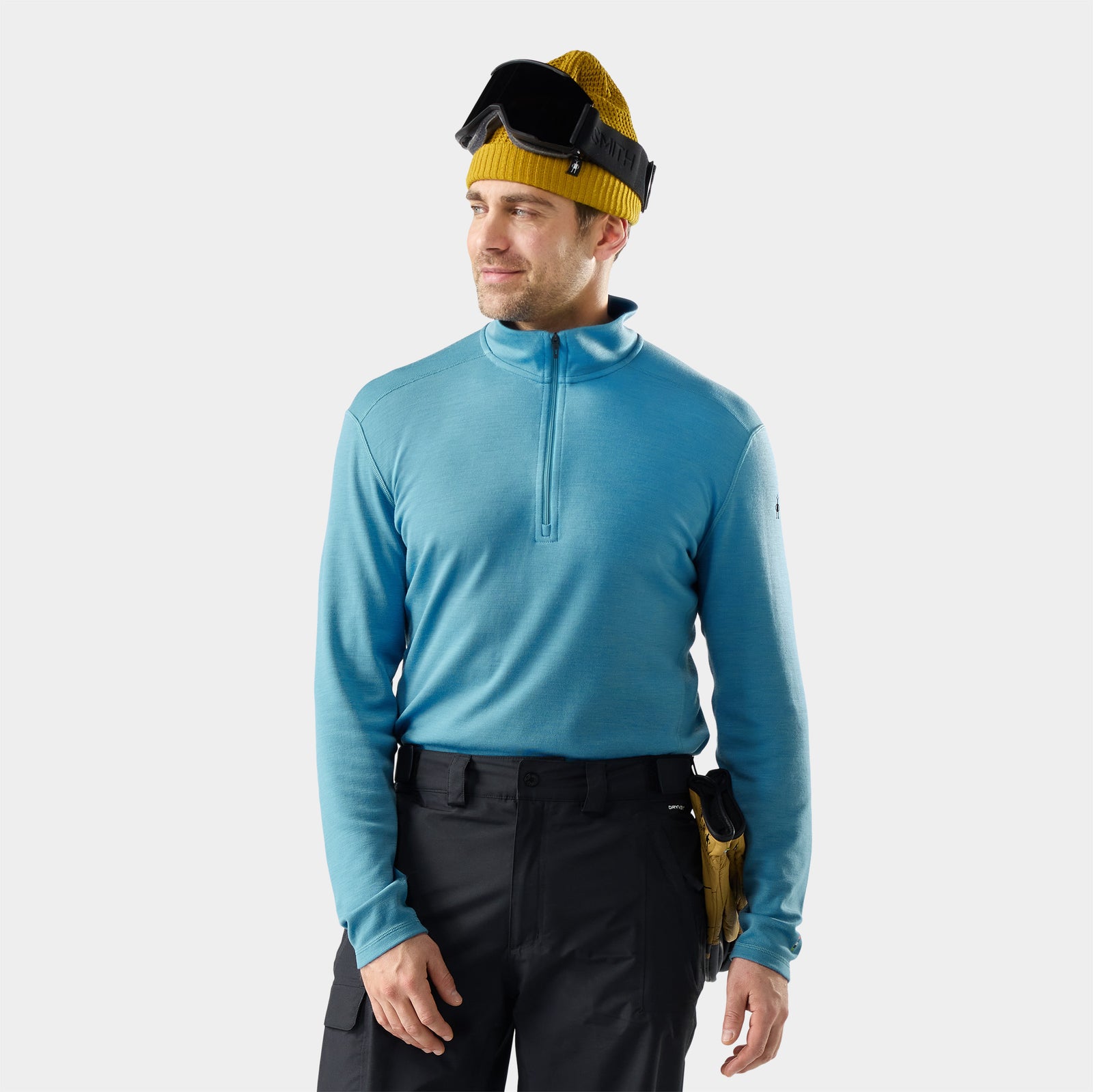 Men's Classic Thermal Merino Base Layer 1/4 Zip Deep Navy-Currant Heather - ver - 1