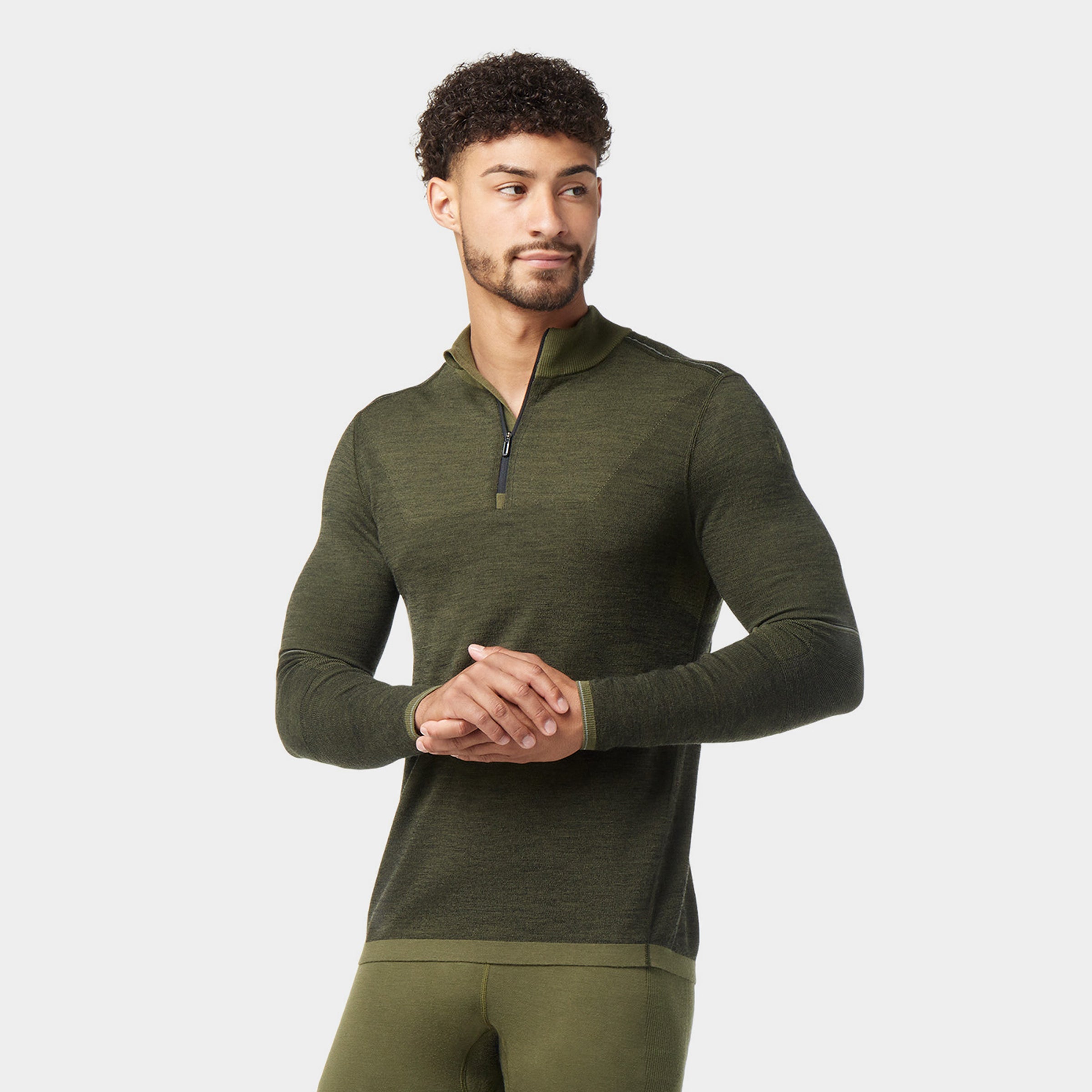 Men's Intraknit™ Thermal Max Merino Base Layer 1/4 Zip - Winter Moss