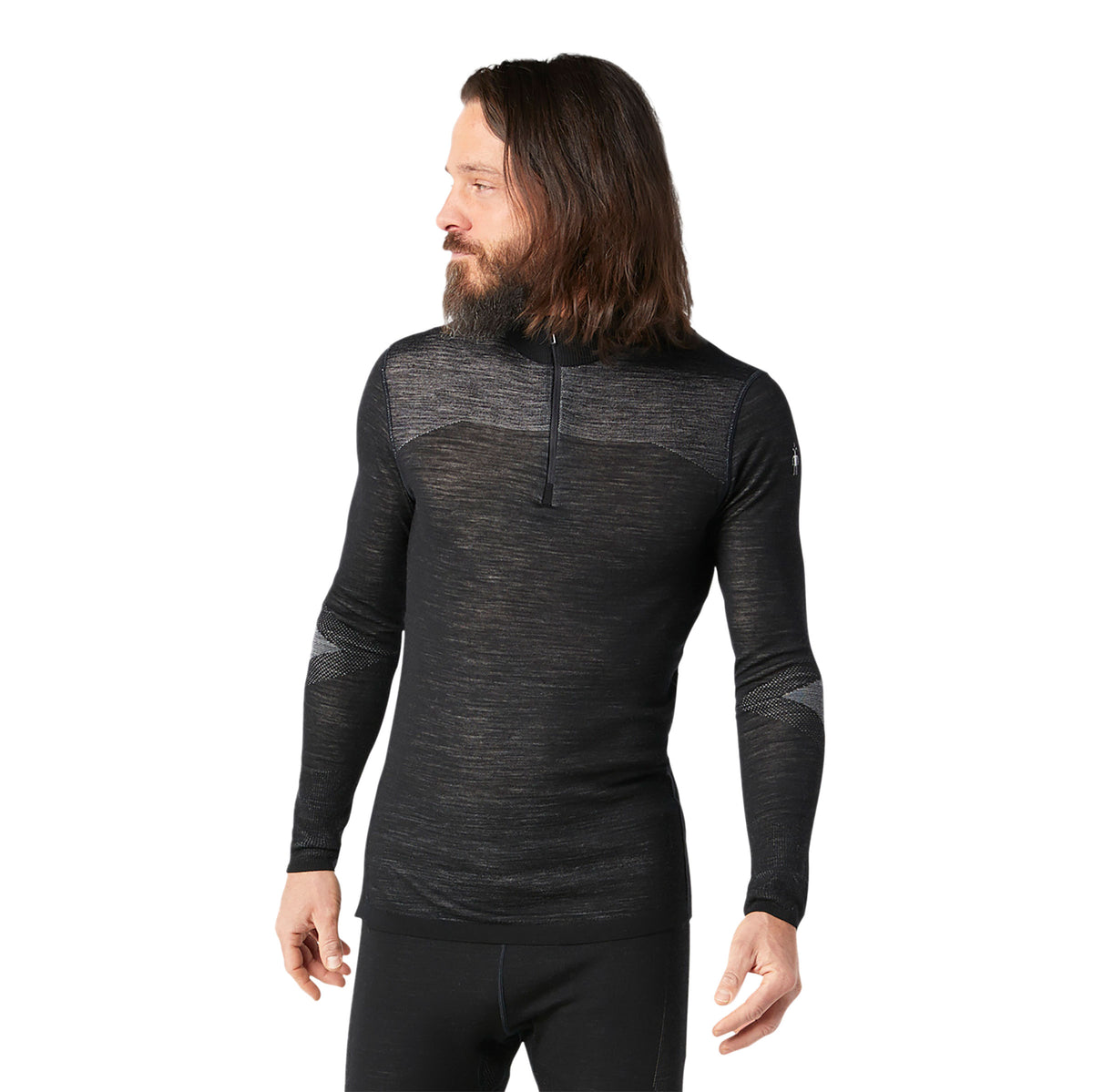 Men's Intraknit™ Thermal Merino Base Layer 1/4 Zip Black-White - 