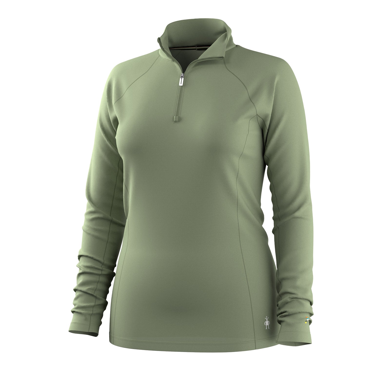 Women's Classic All-Season Merino Base Layer 1/4 Zip Green Tea - ver - 3
