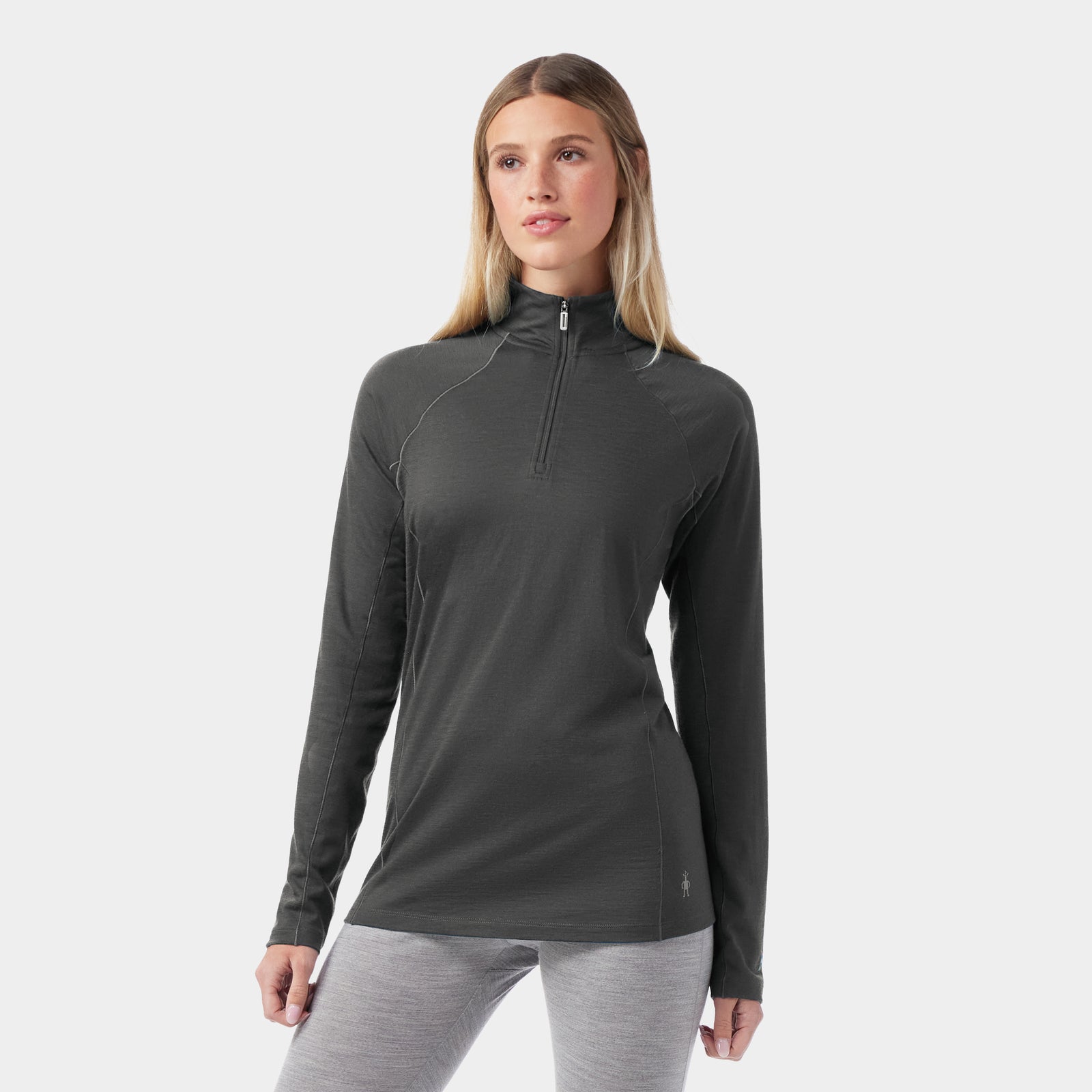 Women's Classic All-Season Merino Base Layer 1/4 Zip Green Tea - ver - 1