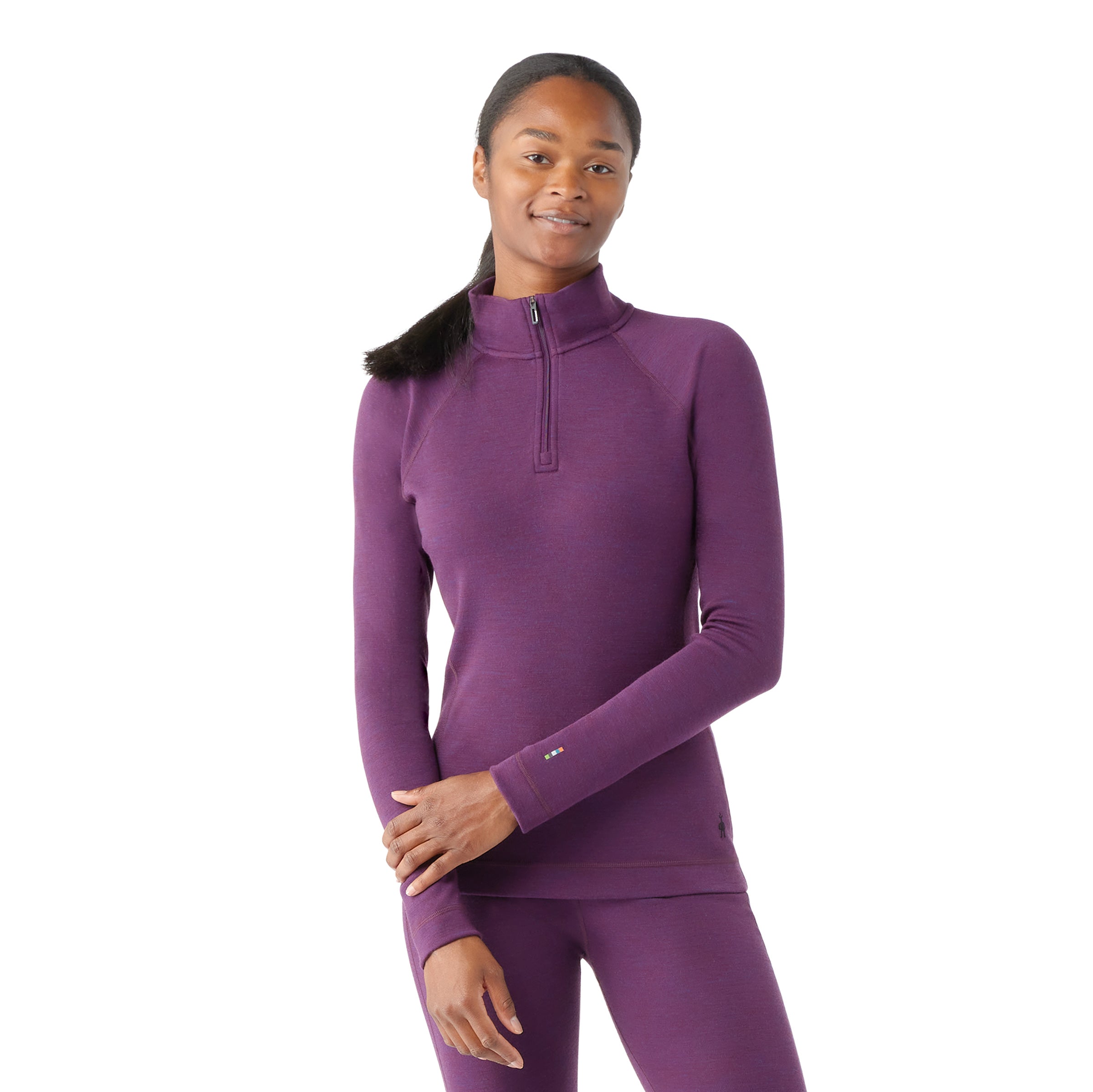 Women's Classic Thermal Merino Base Layer 1/4 Zip - Purple Iris