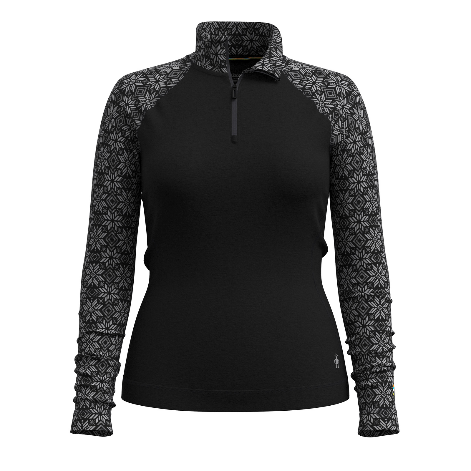 Women's Classic Thermal Merino Base Layer 1/4 Zip Arctic Green Heather - ver - 3