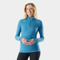 Women's Classic Thermal Merino Base Layer 1/4 Zip Mineral Blue Heather - ver - 1