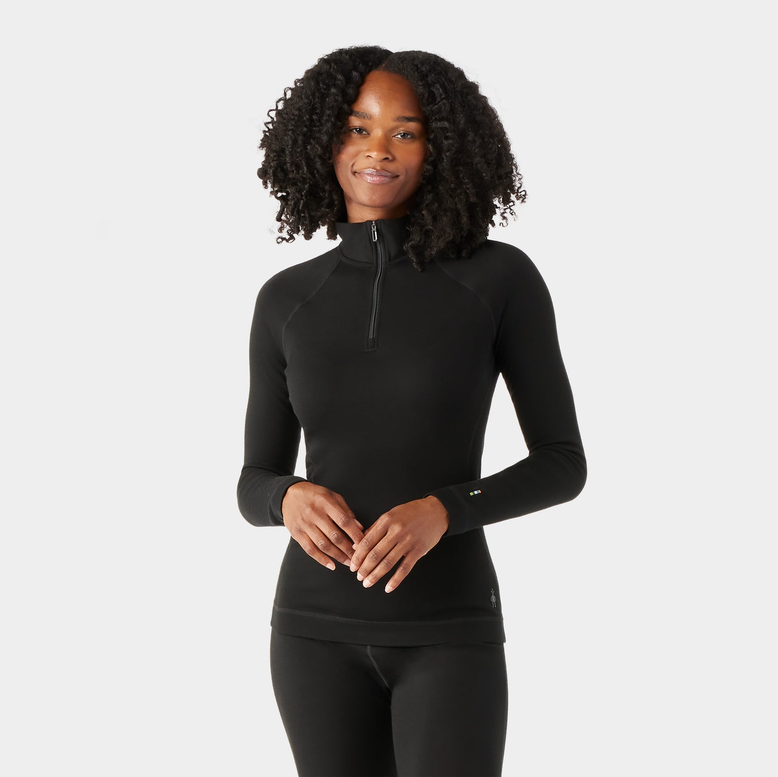 Women's Classic Thermal Merino Base Layer 1/4 Zip Chalk Violet Heather - ver - 4