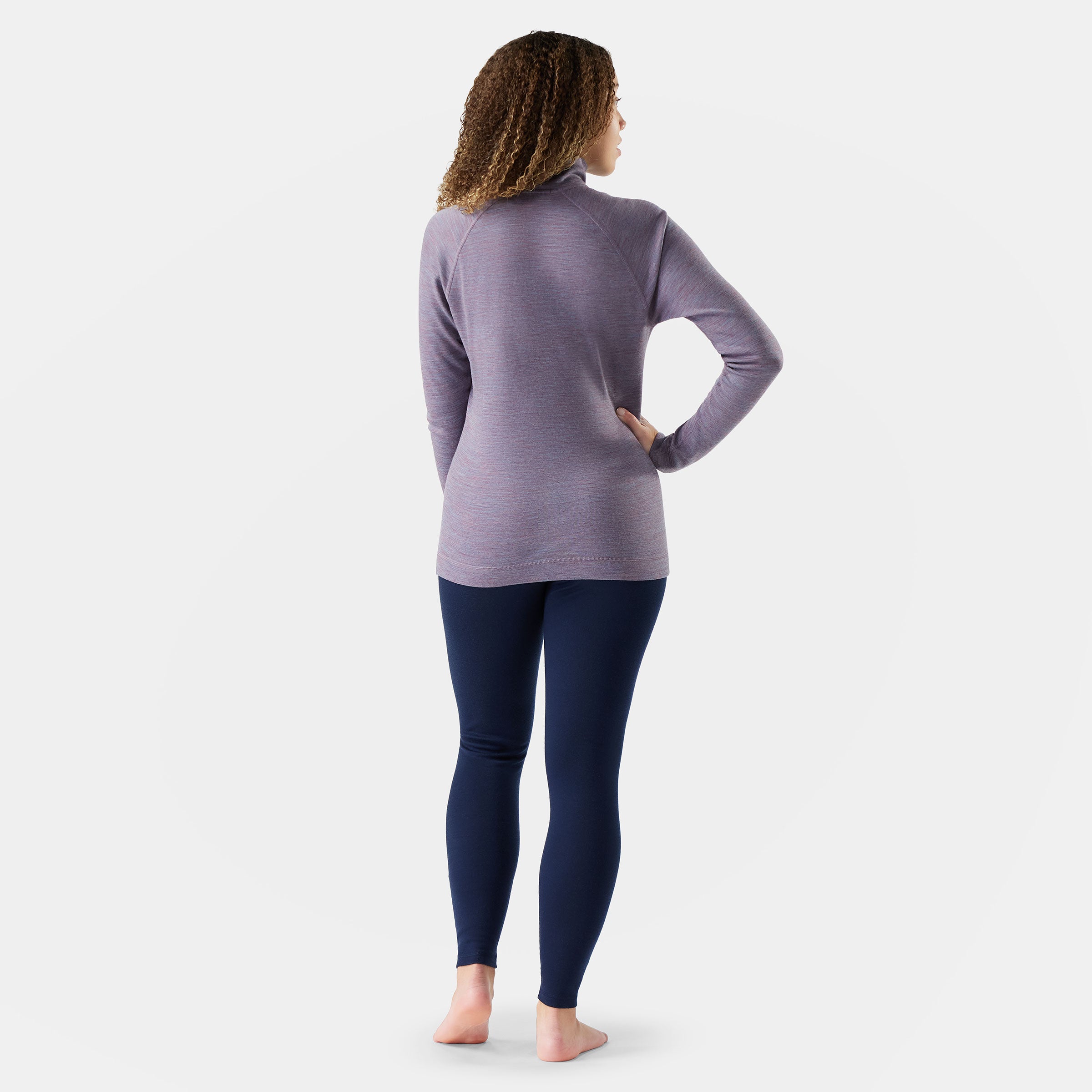 Women's Classic Thermal Merino Base Layer 1/4 Zip - Chalk Violet