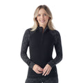 Women's Classic Thermal Merino Base Layer 1/4 Zip Chalk Violet Heather - ver - 39