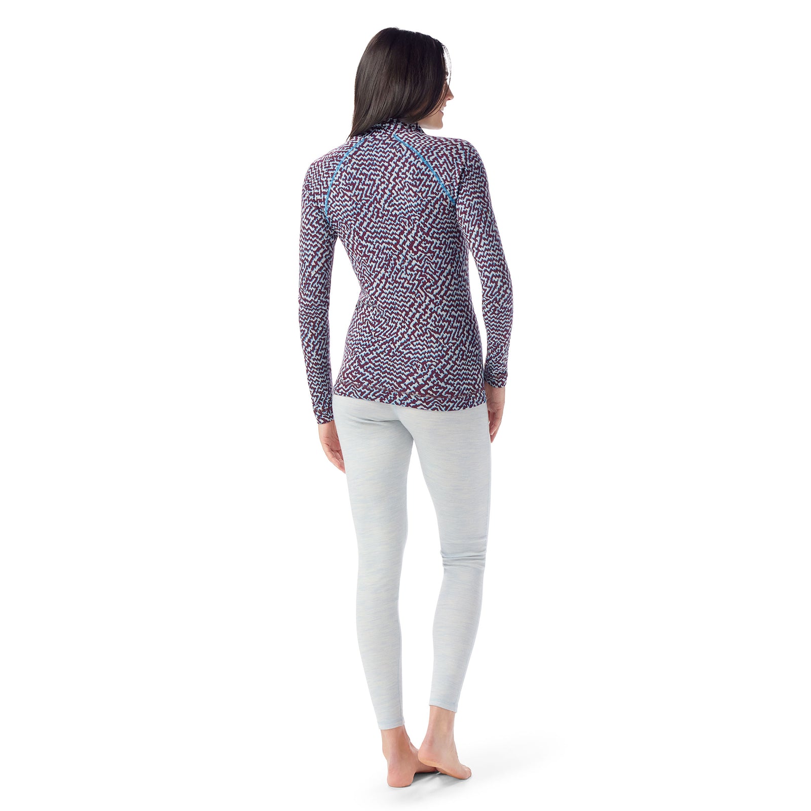 Women's Classic Thermal Merino Base Layer 1/4 Zip Arctic Green Heather - ver - 2