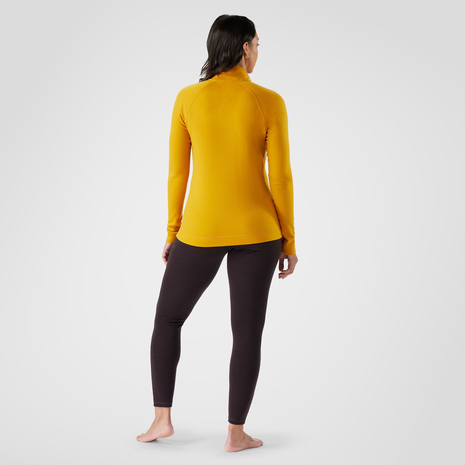 Women's Classic Thermal Merino Base Layer 1/4 Zip Chalk Violet Heather - ver - 2