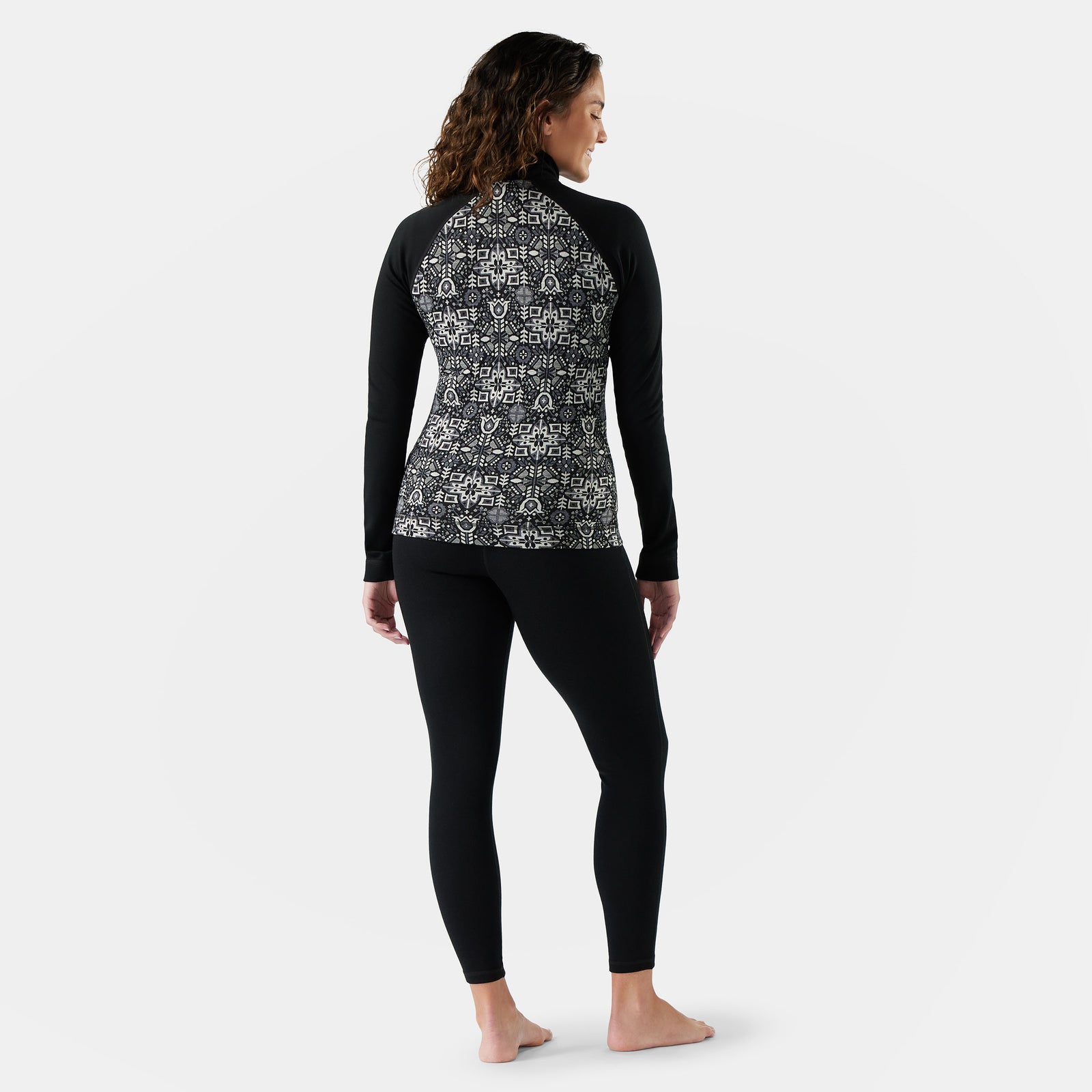 Women's Classic Thermal Merino Base Layer 1/4 Zip Chalk Violet Heather - ver - 8