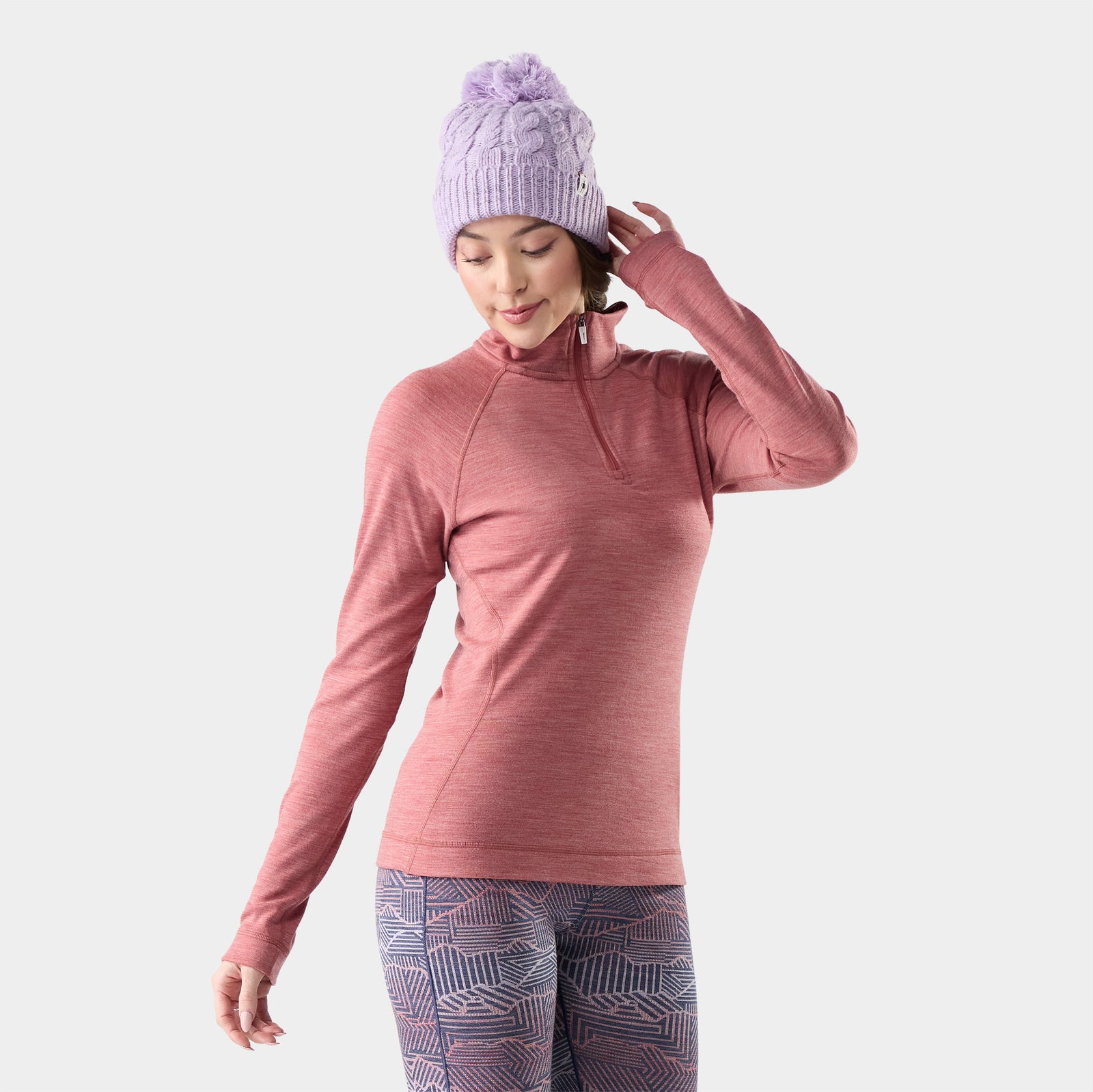 Haut de base à demi-glissière Classic Thermal Merino en boîte pour femmes  - voir - 1