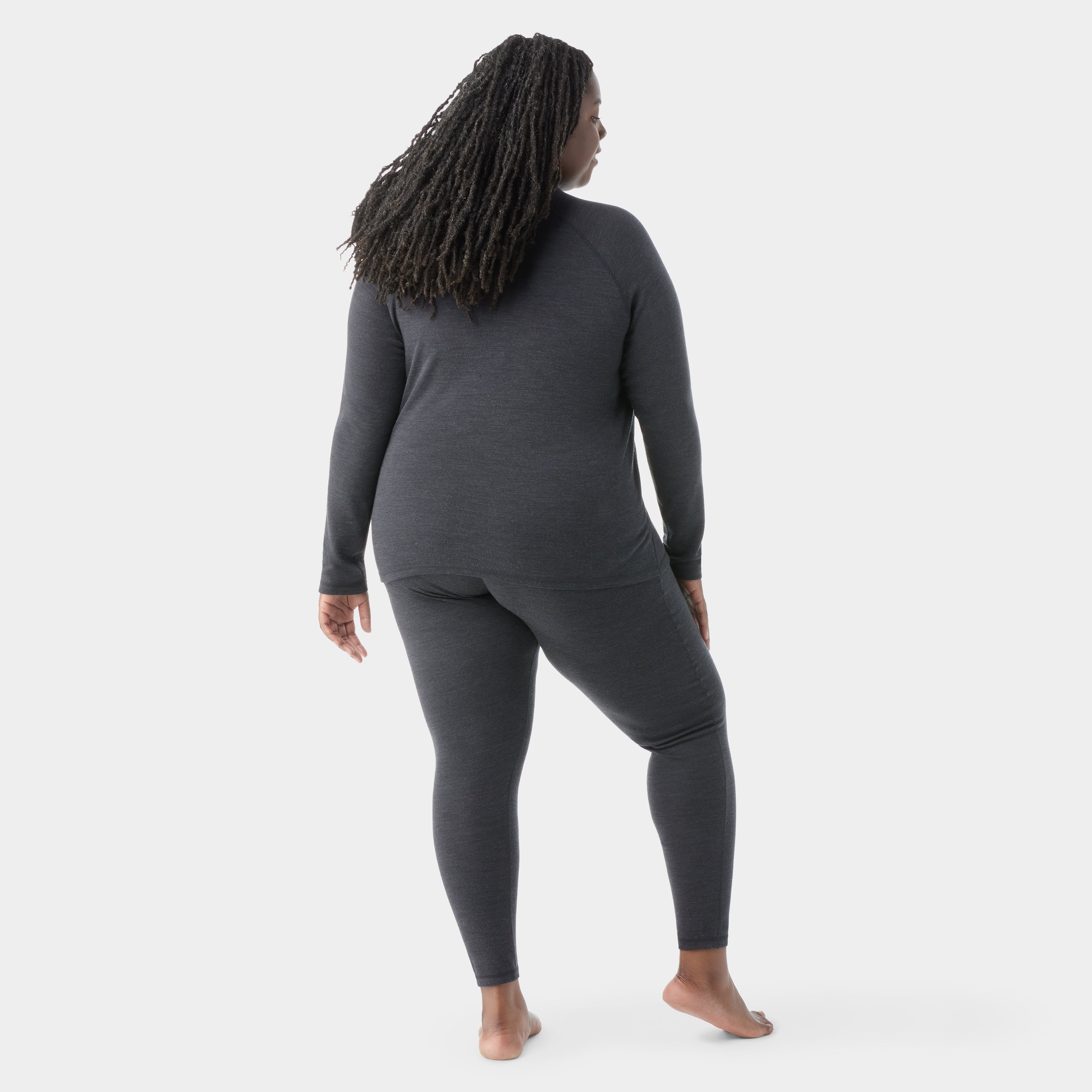 Women's Classic Thermal Merino Base Layer 1/4 Zip Plus - Charcoal
