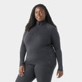 Women's Classic Thermal Merino Base Layer 1/4 Zip Plus Arctic Green Heather - ver - 1