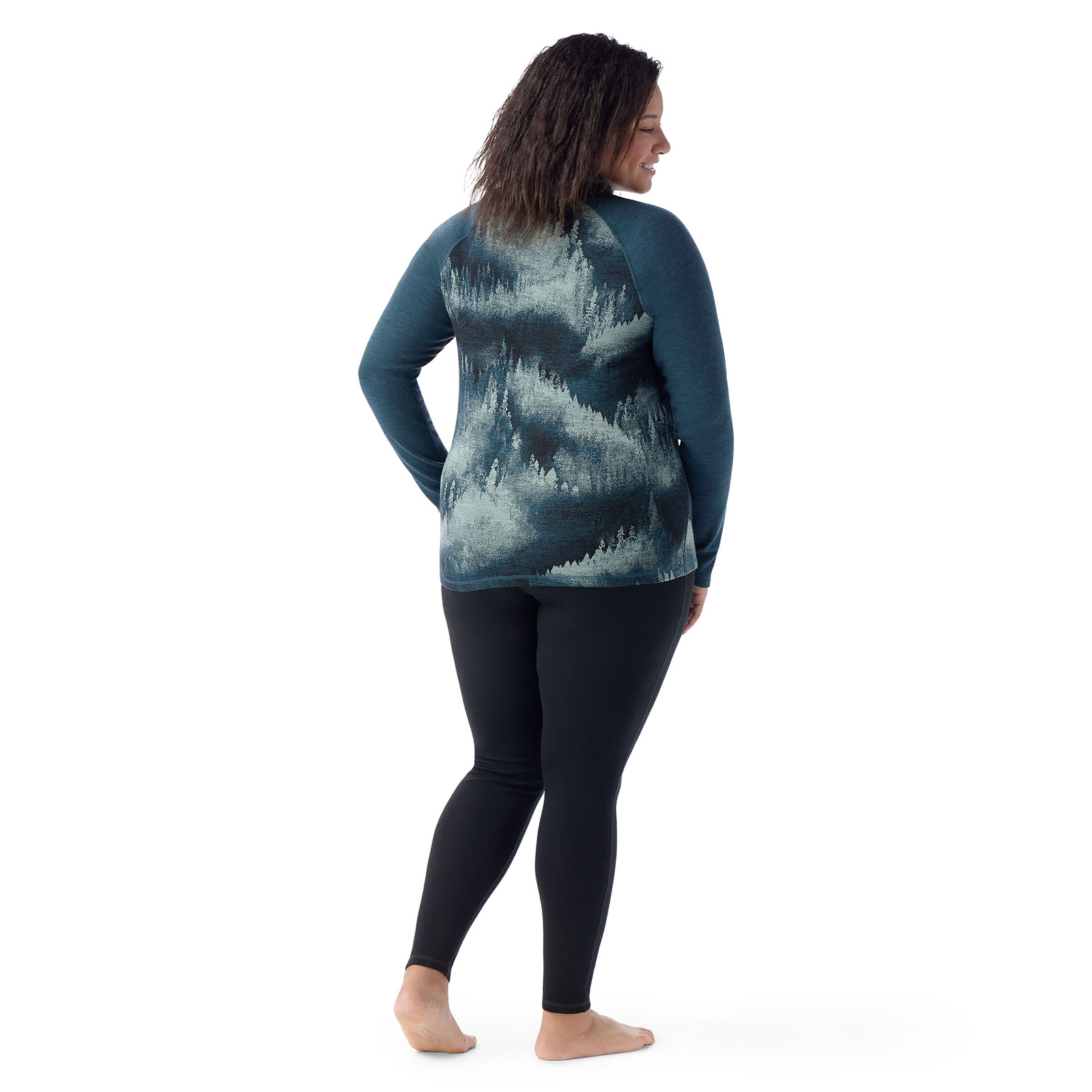 Women's Classic Thermal Merino Base Layer 1/4 Zip Plus Arctic Green Heather - ver - 7