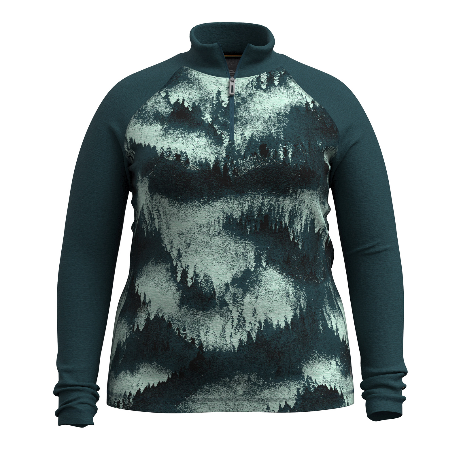 Women's Classic Thermal Merino Base Layer 1/4 Zip Plus Arctic Green Heather - ver - 8