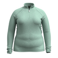 Women's Classic Thermal Merino Base Layer 1/4 Zip Plus Arctic Green Heather - ver - 3