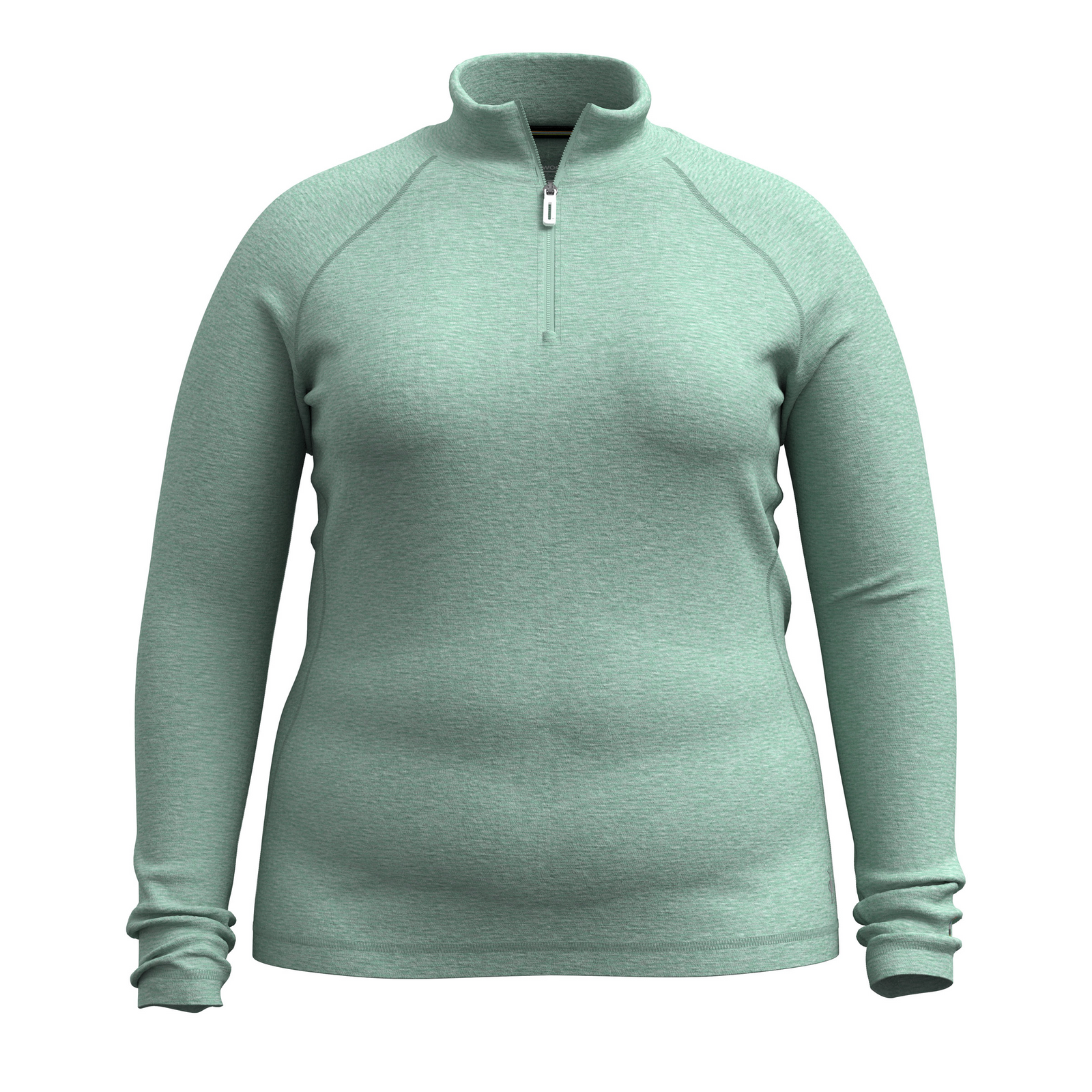 Women's Classic Thermal Merino Base Layer 1/4 Zip Plus Arctic Green Heather - ver - 3