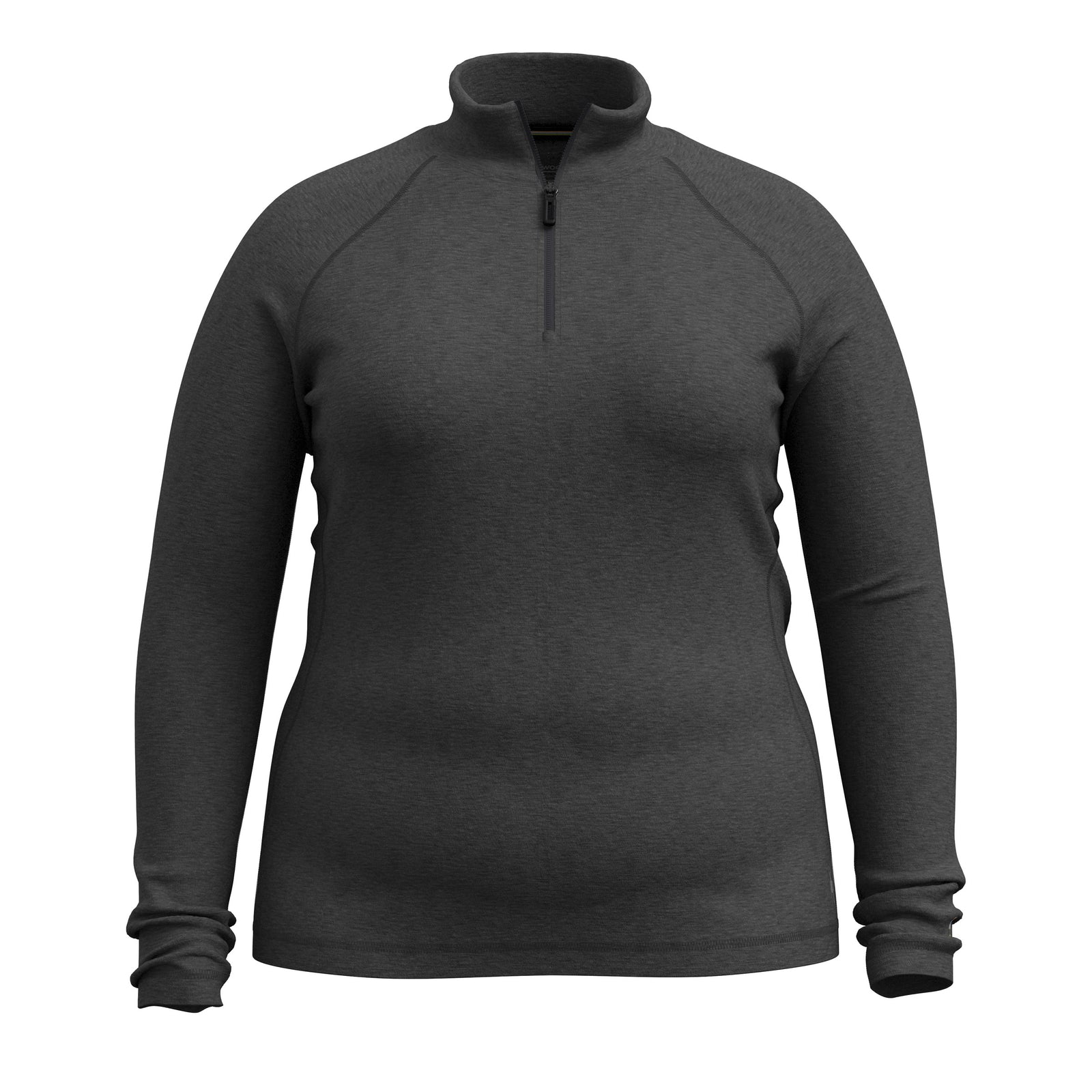 Women's Classic Thermal Merino Base Layer 1/4 Zip Plus Arctic Green Heather - ver - 3