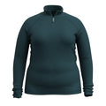 Women's Classic Thermal Merino Base Layer 1/4 Zip Plus Arctic Green Heather - ver - 18