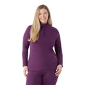 Women's Classic Thermal Merino Base Layer 1/4 Zip Plus Arctic Green Heather - ver - 12
