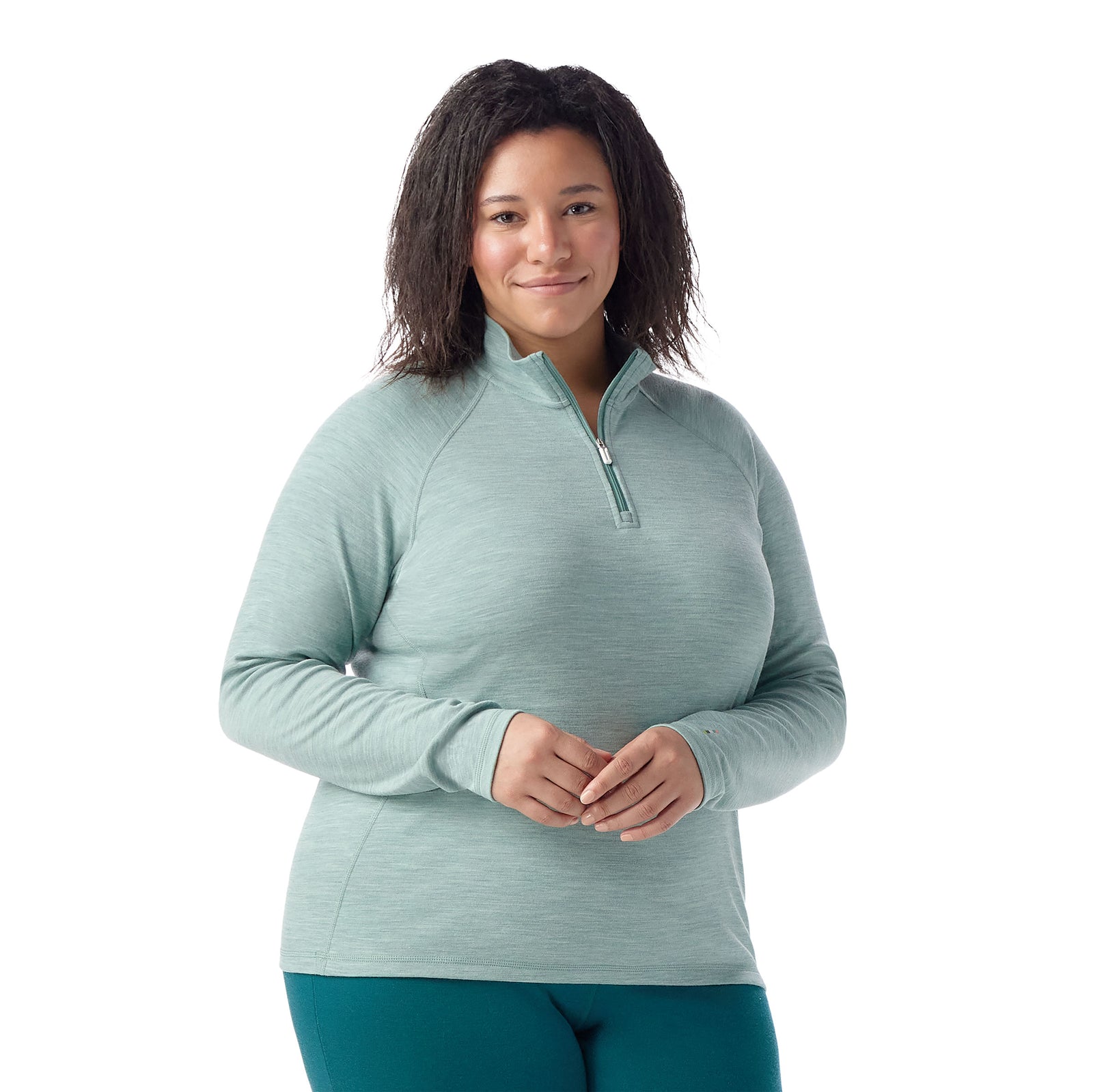 Haut de base Classic Thermal Merino à demi-glissière pour femmes taille plus en boîte  - voir - 1