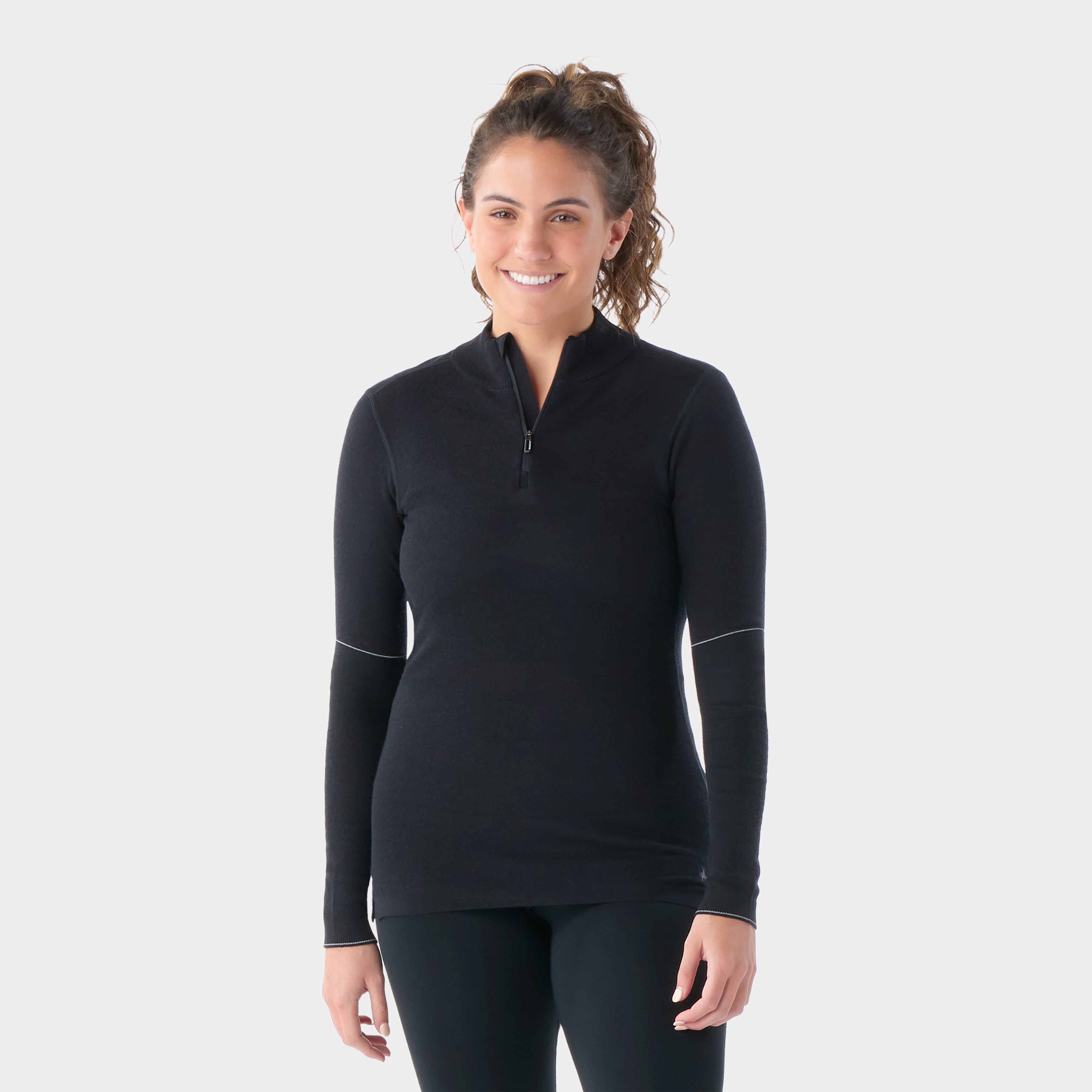 Women's Intraknit™ Thermal Max Merino Base Layer 1/4 Zip - Black