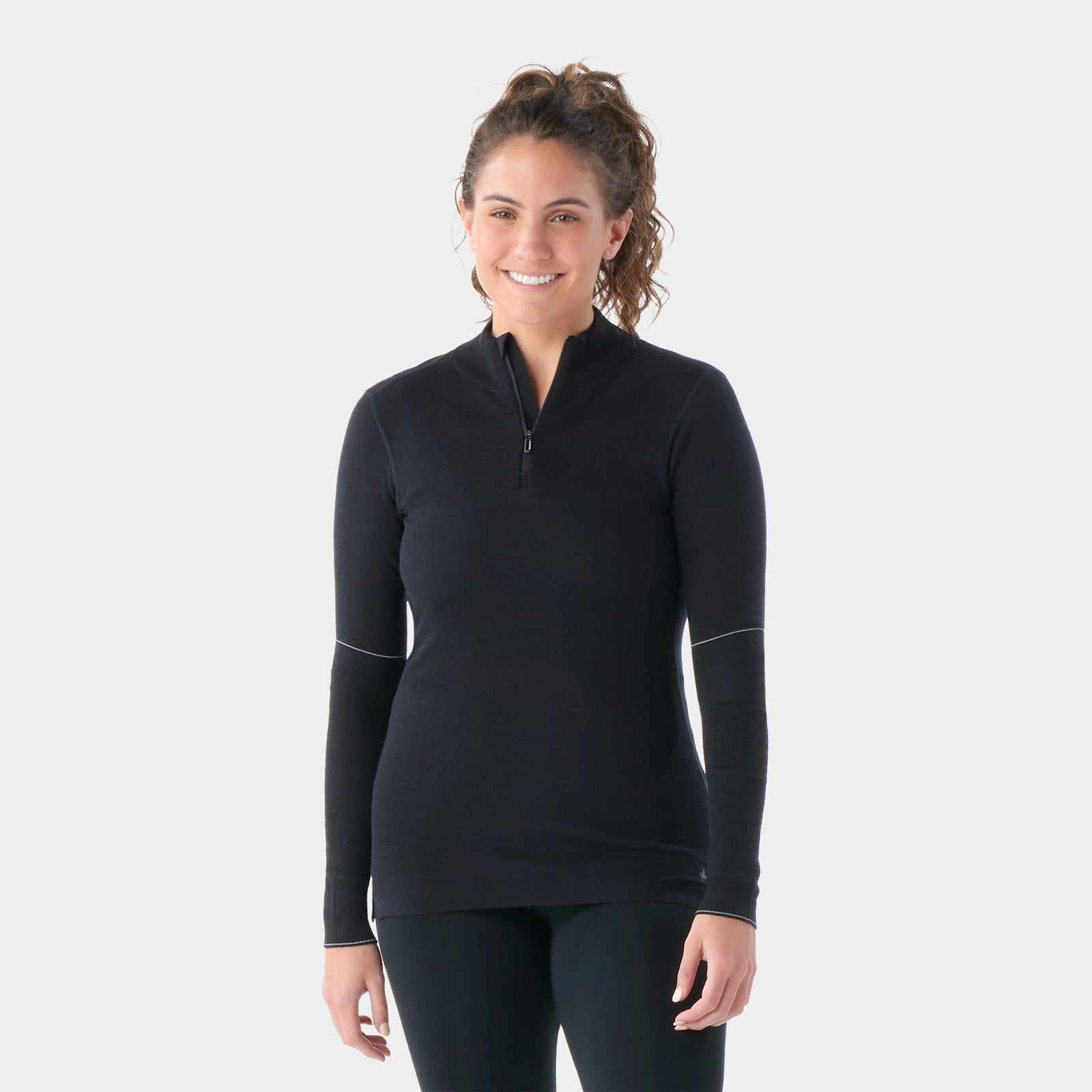 Women's Intraknit™ Thermal Max Merino Base Layer 1/4 Zip Black - ver - 1