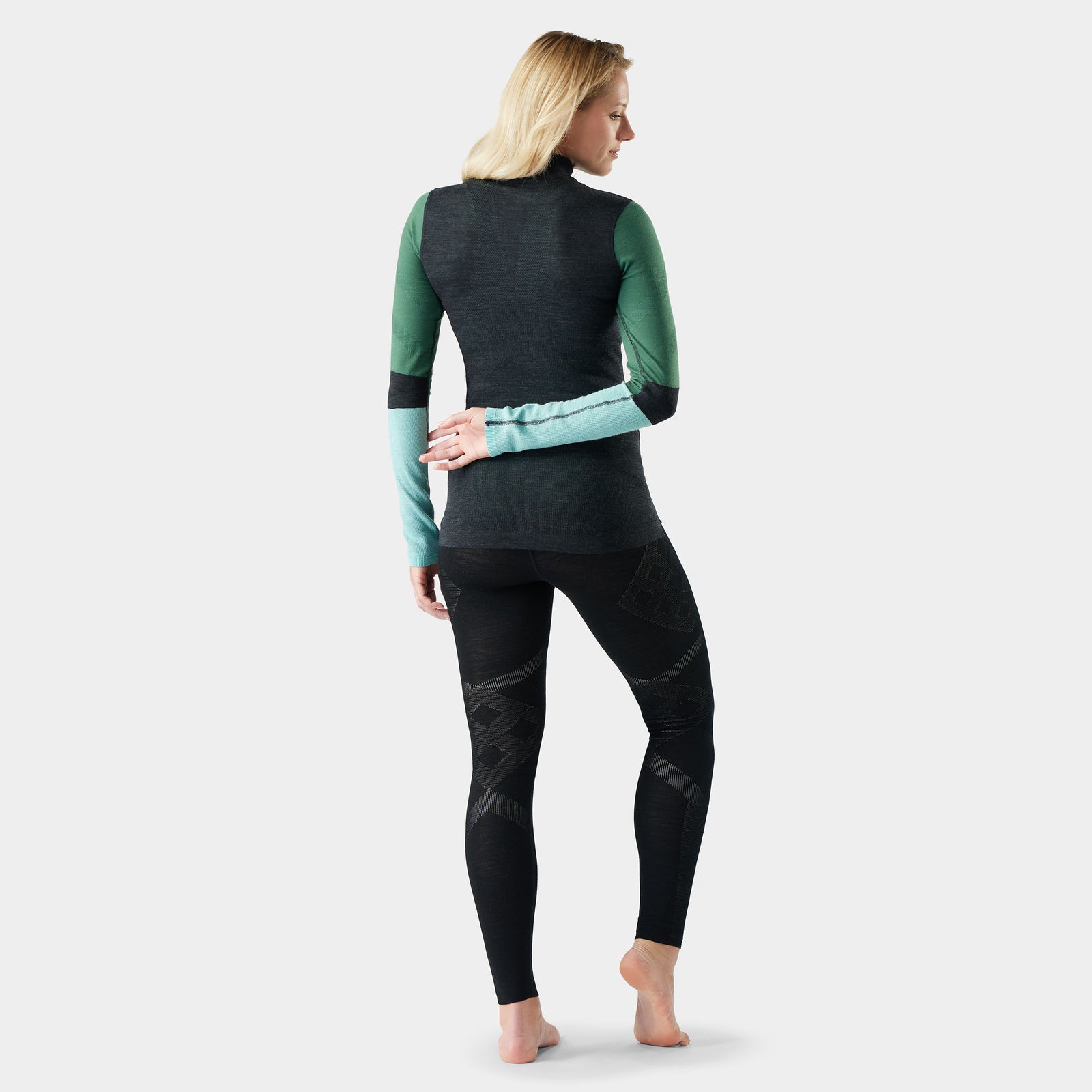 Haut de base Intraknit™ Thermal Merino à demi-glissière et contraste de couleurs pour femmes  - voir - 2